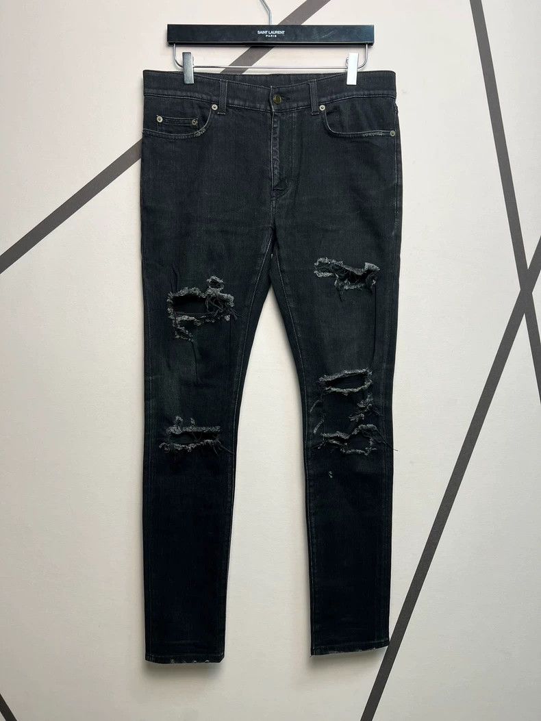 Saint Laurent Paris saint Laurent parisFall/Winter Black Wrecking Jeans 2503-N Size US 33 - 1 Thumbnail