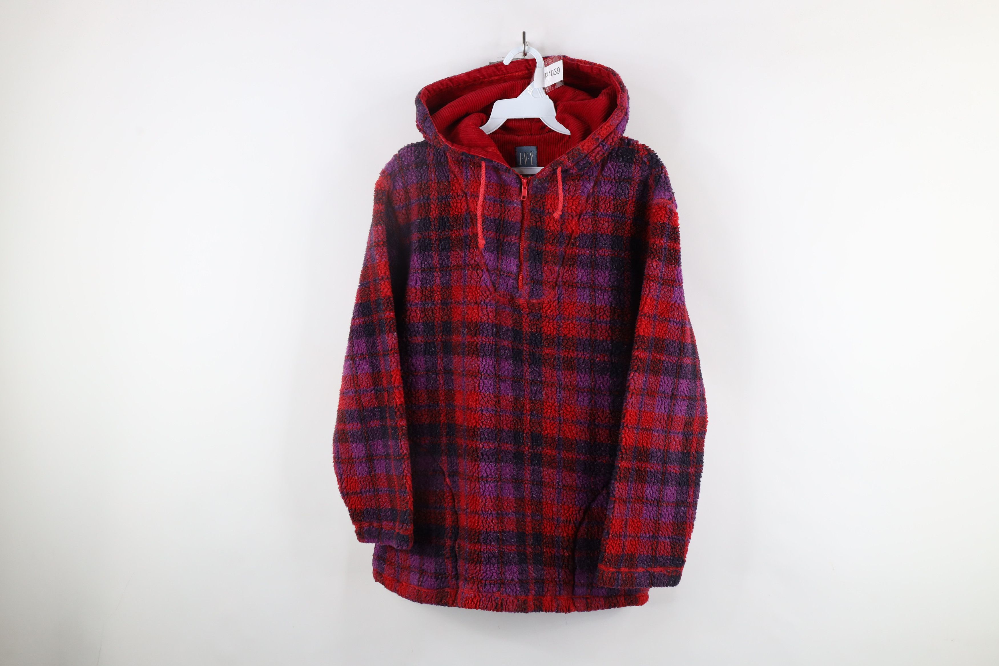 Vintage Vintage 90s Streetwear Fleece Half Zip Hoodie Sweatshirt Size S / US 4 / IT 40 - 1 Thumbnail