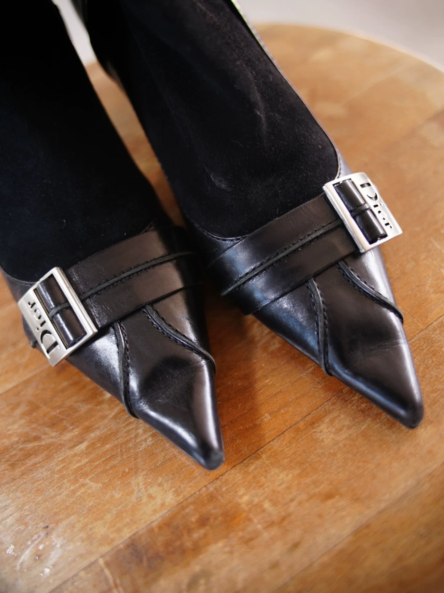 Dior Dior by John Galliano 2000s Black Silver Suede Knee Boot Size US 8 / IT 38 - 3 Thumbnail