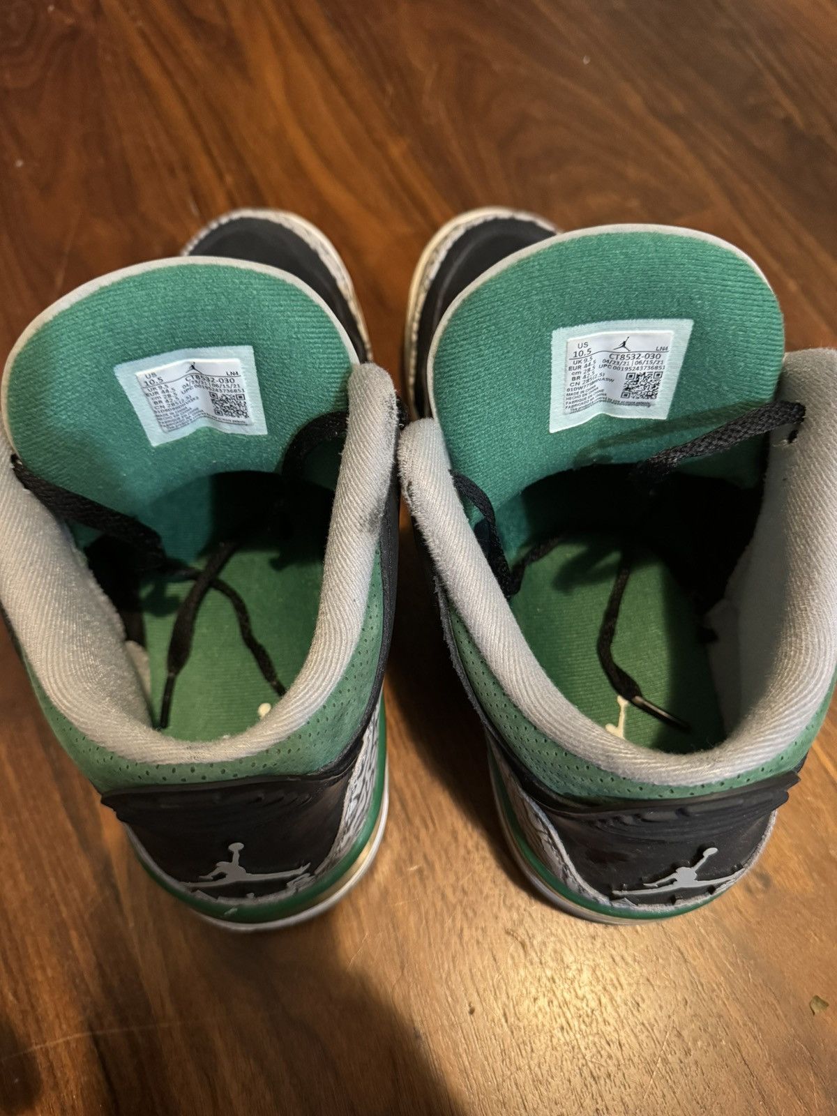 Jordan Brand × Nike JORDAN 3 PINE GREEN Size US 10.5 / EU 43-44 - 7 Thumbnail
