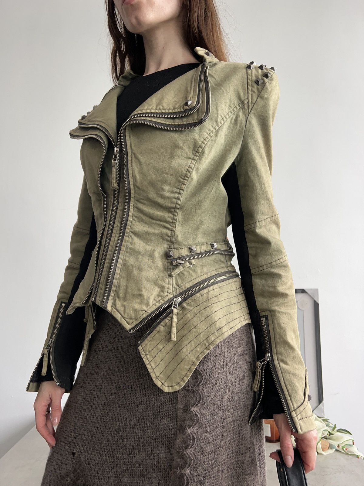 Vintage Faded Zip Up Asymmetrical Gothic Punk Gaultier Style