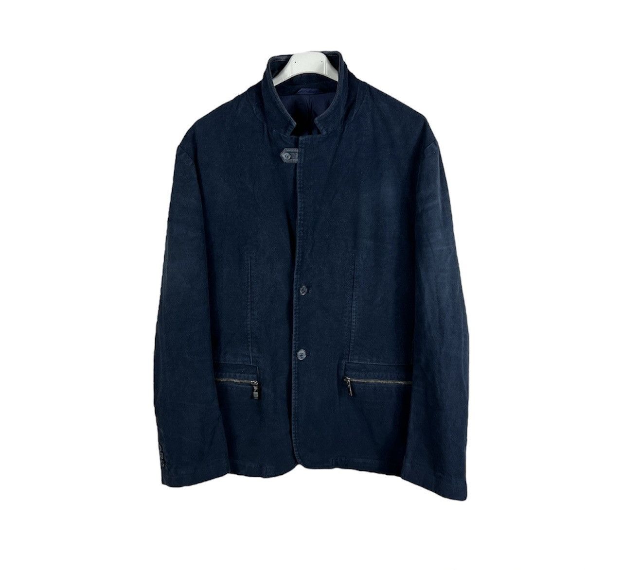 Versace Versace collection classic navy blazer jacket leather luxury Size US L / EU 52-54 / 3 - 2 Thumbnail