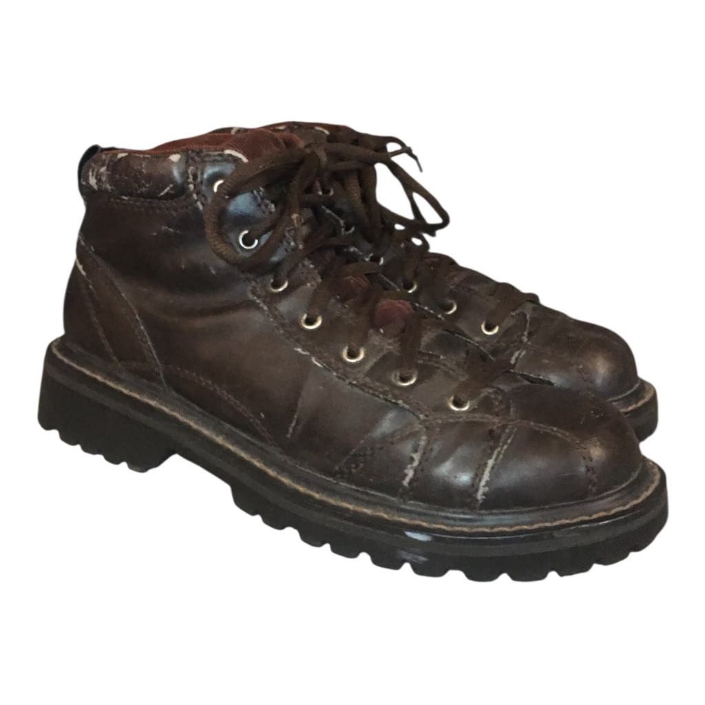 Faded Glory Faded Glory Oxford Chunk Brown Lace Up Leather Boot Shoe 7.5 Size US 7.5 / IT 37.5 - 9 Thumbnail