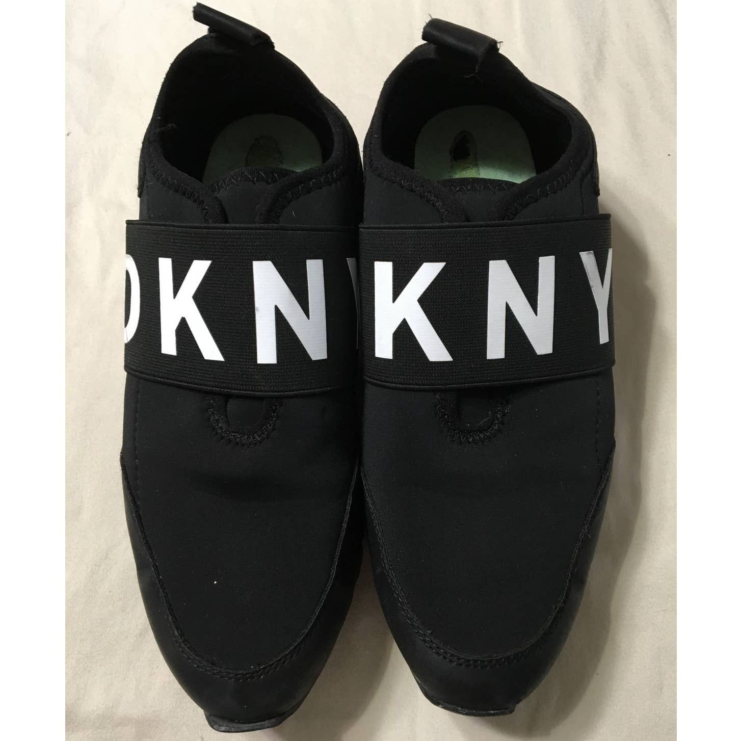 DKNY DKNY Black & White Stretch Slip On Size 7 Shoes W DKNY Band Size US 7 / IT 37 - 1 Thumbnail