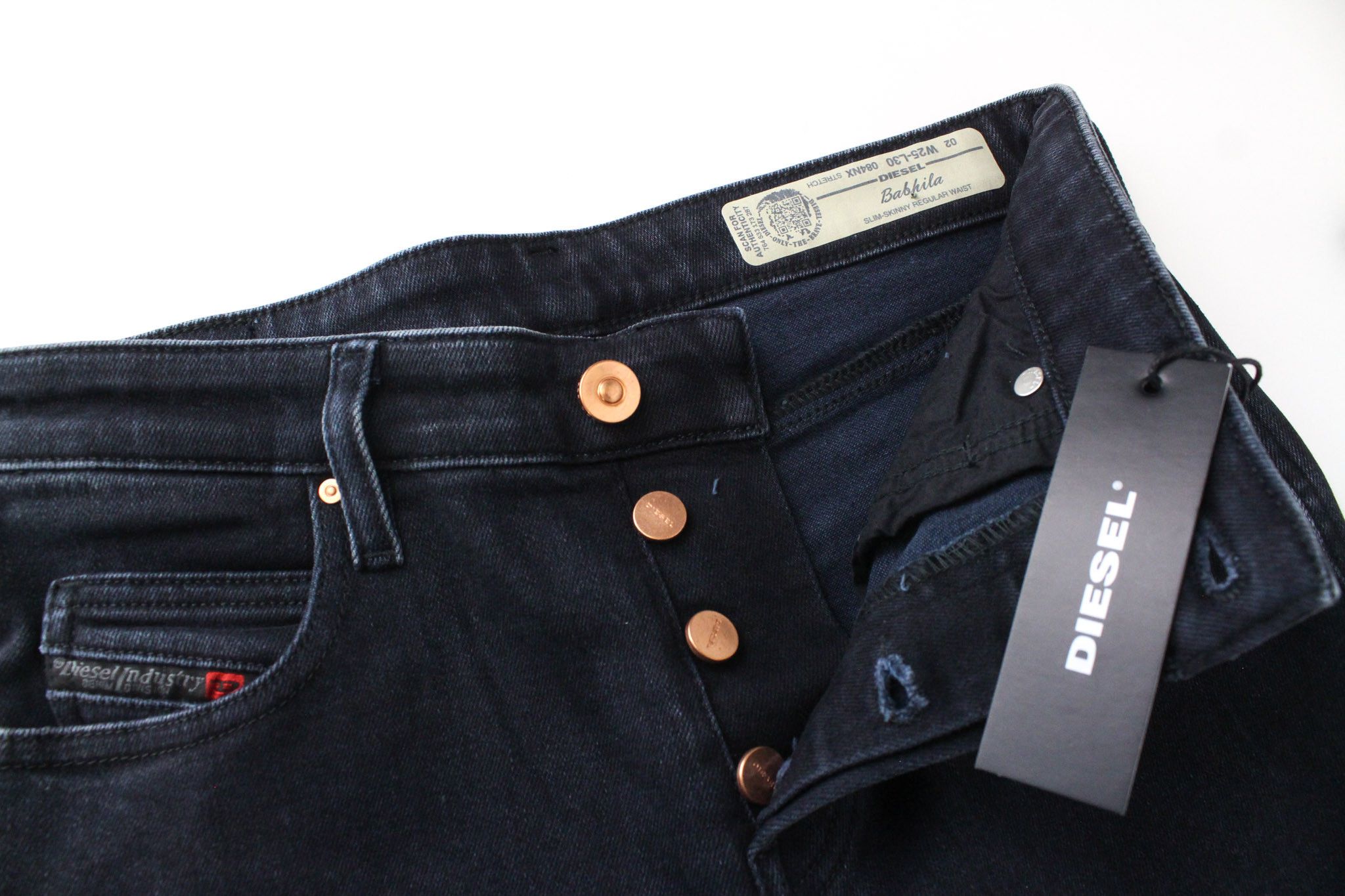 Diesel BABHILA 084NX W25/L30 Blue Stretch Jeans 70393 Size 25" / US 0 / IT 36 - 3 Thumbnail