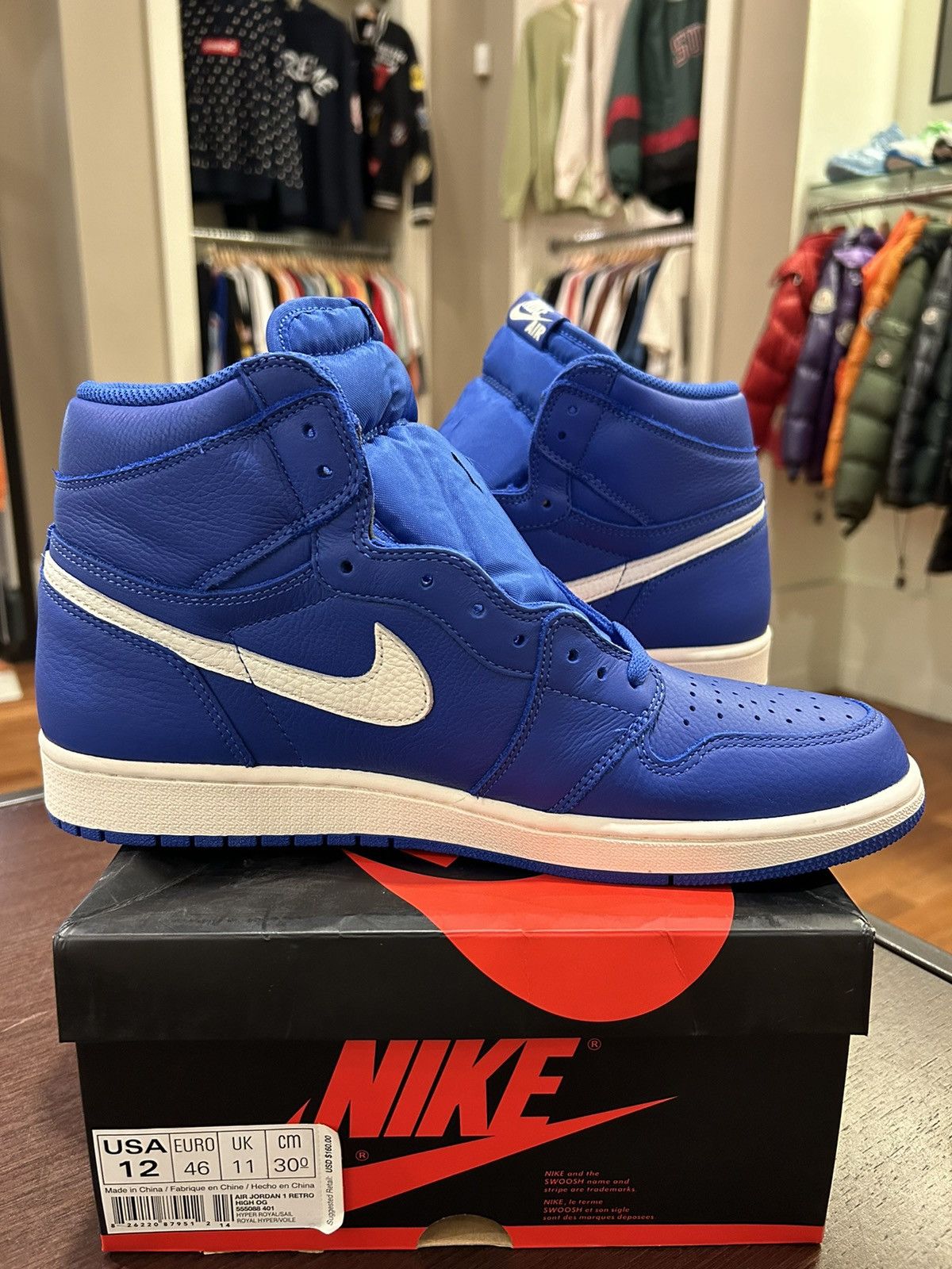 Jordan Brand Jordan 1 Retro High Hyper Royal Size US 12 / EU 45 - 4 Thumbnail