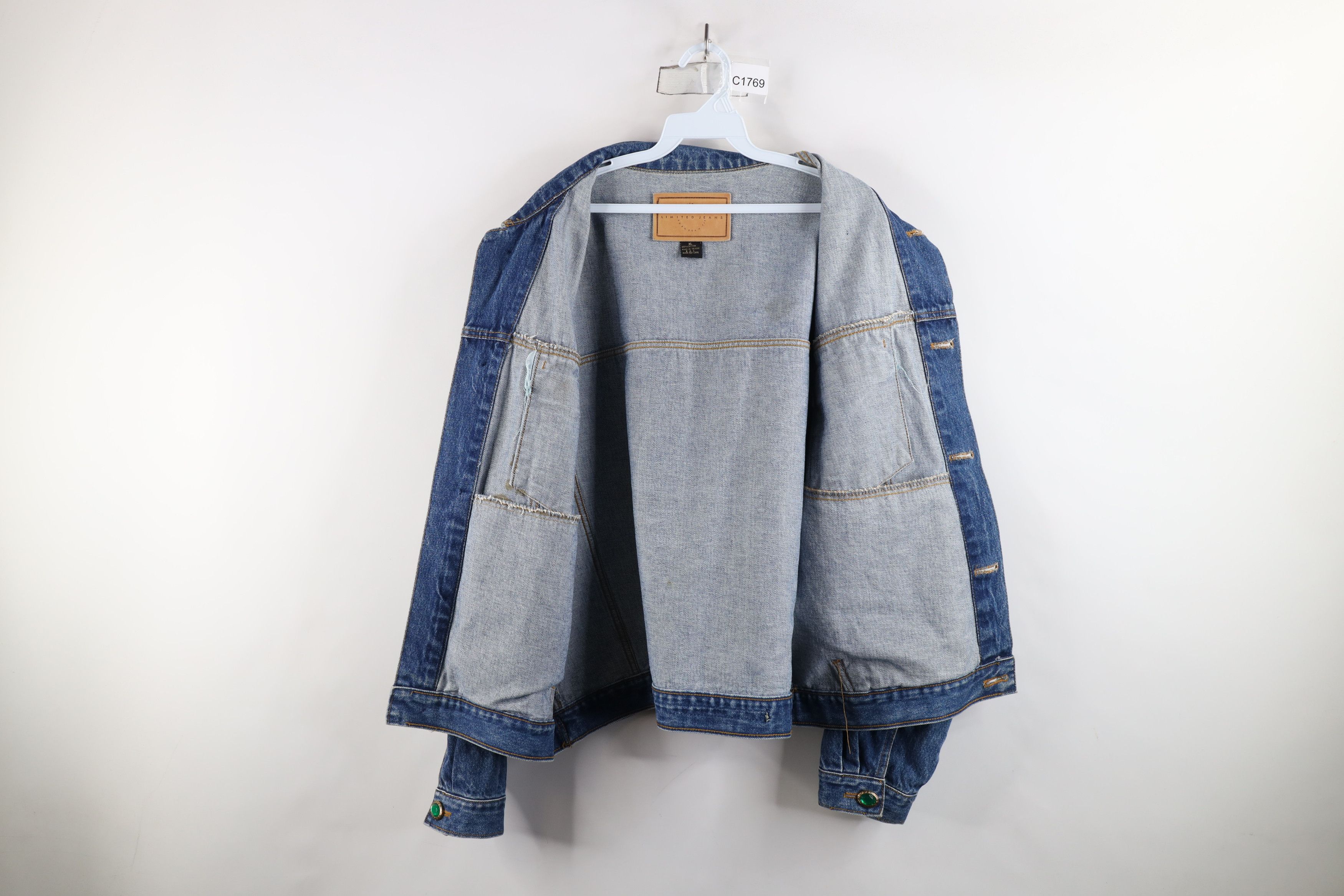 Vintage Vintage 90s Streetwear Jeweled Denim Jean Trucker Jacket Size XL / US 12-14 / IT 48-50 - 9 Thumbnail