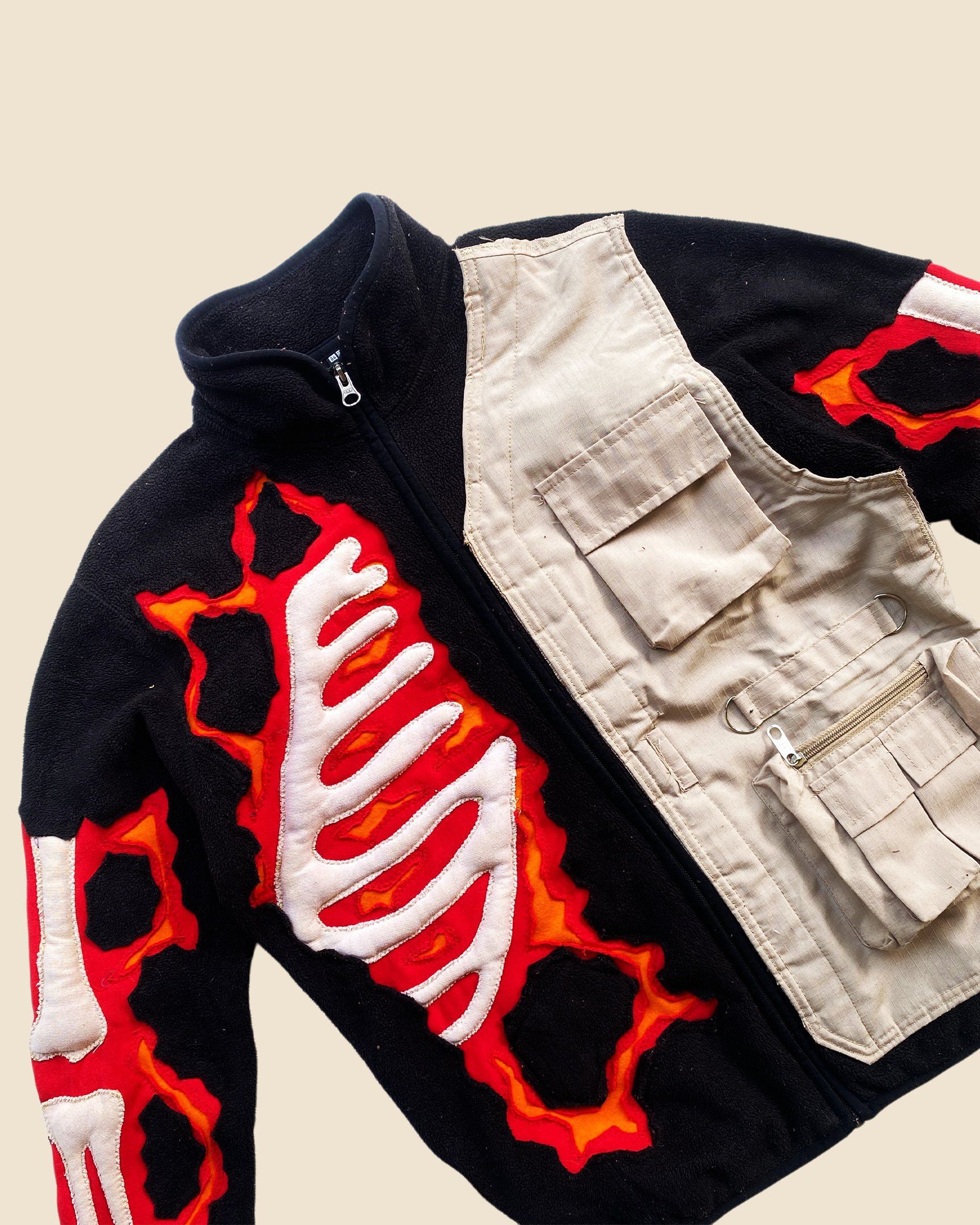 Handmade 1 OF 1 LAVA 3D PUFF SKELETON WITH VEST FLEECE JACKET SIZE M Size US M / EU 48-50 / 2 - 2 Thumbnail