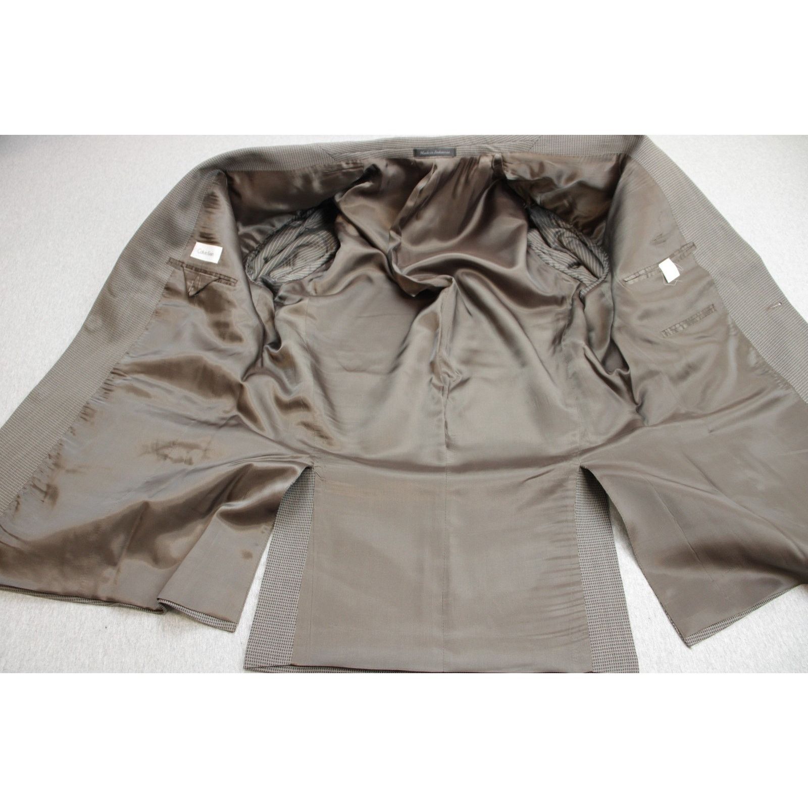 Calvin Klein Calvin Klein Blazer Mens 42L Brown 100% Wool Peak Label Size 42L - 4 Thumbnail