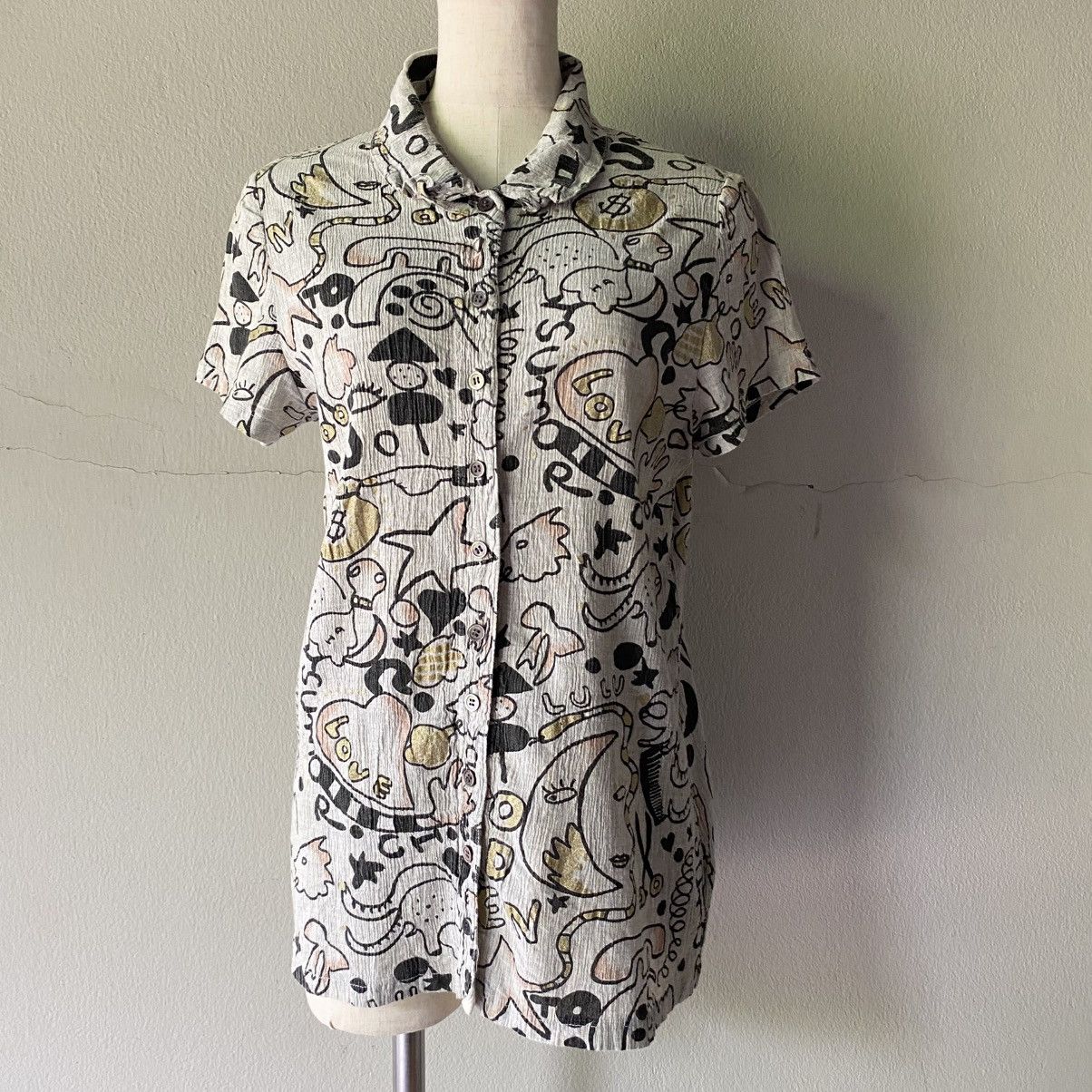 Tsumori Chisato TSUMORI CHISATO Playful Doodle Print Button-Up Shirt Size XS / US 0-2 / IT 36-38 - 13 Thumbnail