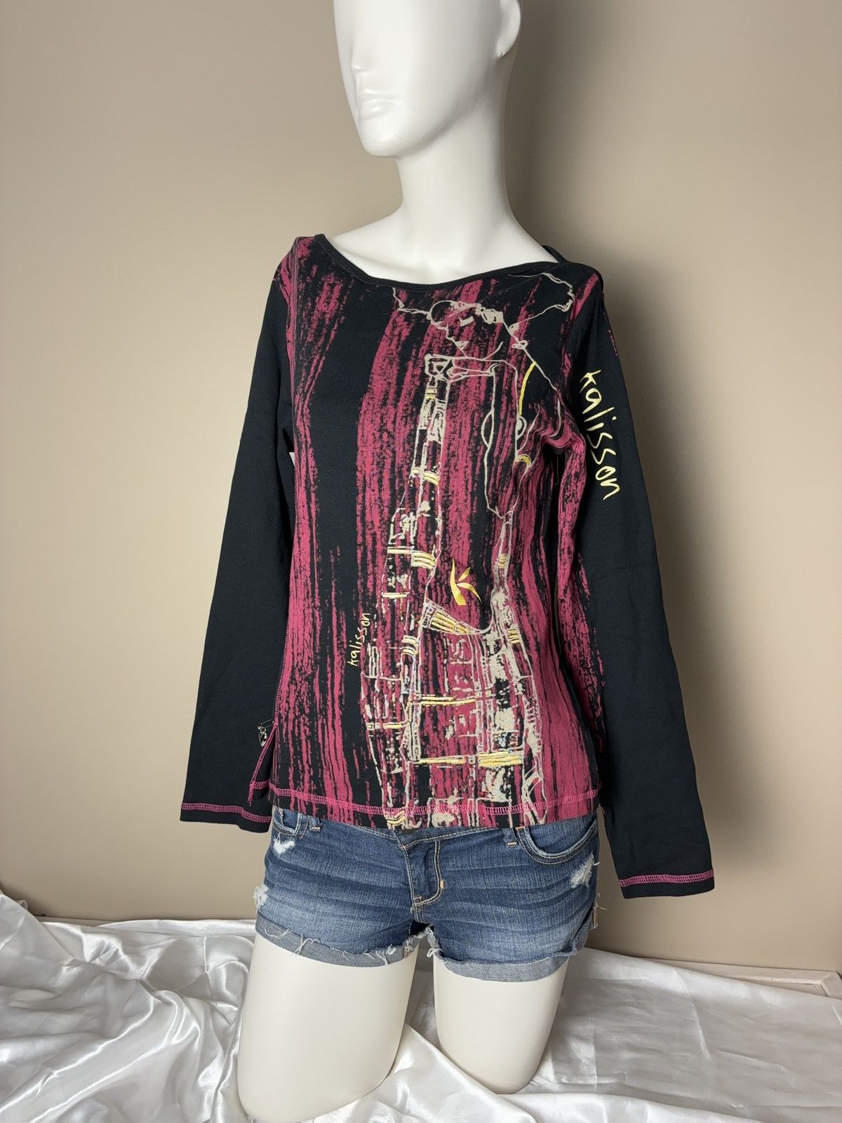 Vintage Printed Woman Avant garde Art Vintage Long sleeve top Size L / US 10 / IT 46 - 1 Thumbnail