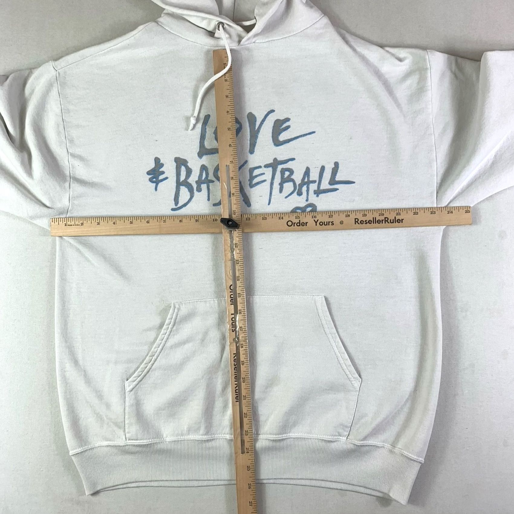 Jerzees VINTAGE Love & Basketball Movie Promo Hoodie Sweater pullover White Mens Large 2000 vtg Size US L / EU 52-54 / 3 - 3 Thumbnail