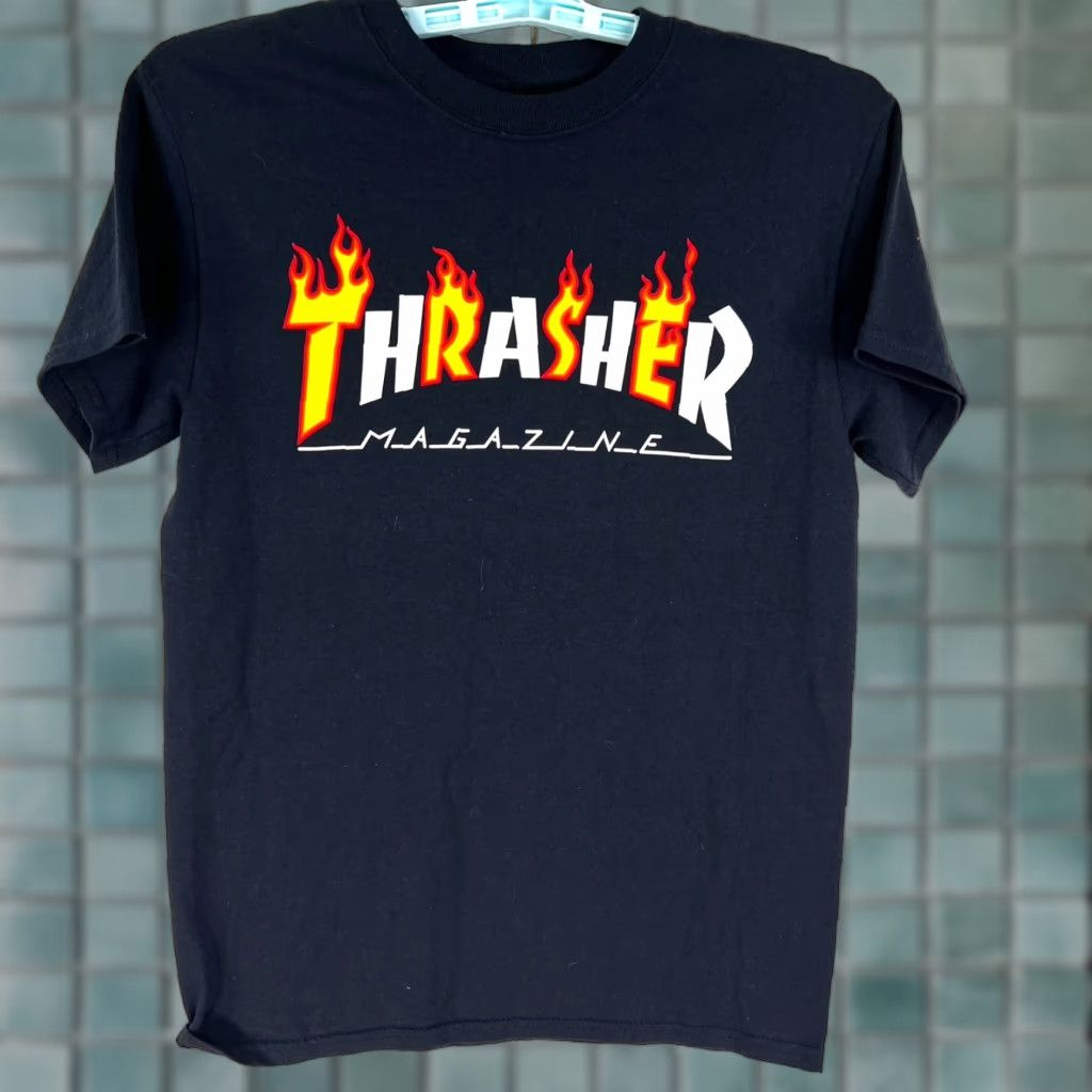 Thrasher Thrasher Magazine Adult Shirt M Black Graphic Fire Tee Shirt Mens T-Shirt Graphic Print Skate 90s Theme BTS? Size US M / EU 48-50 / 2 - 1 Thumbnail