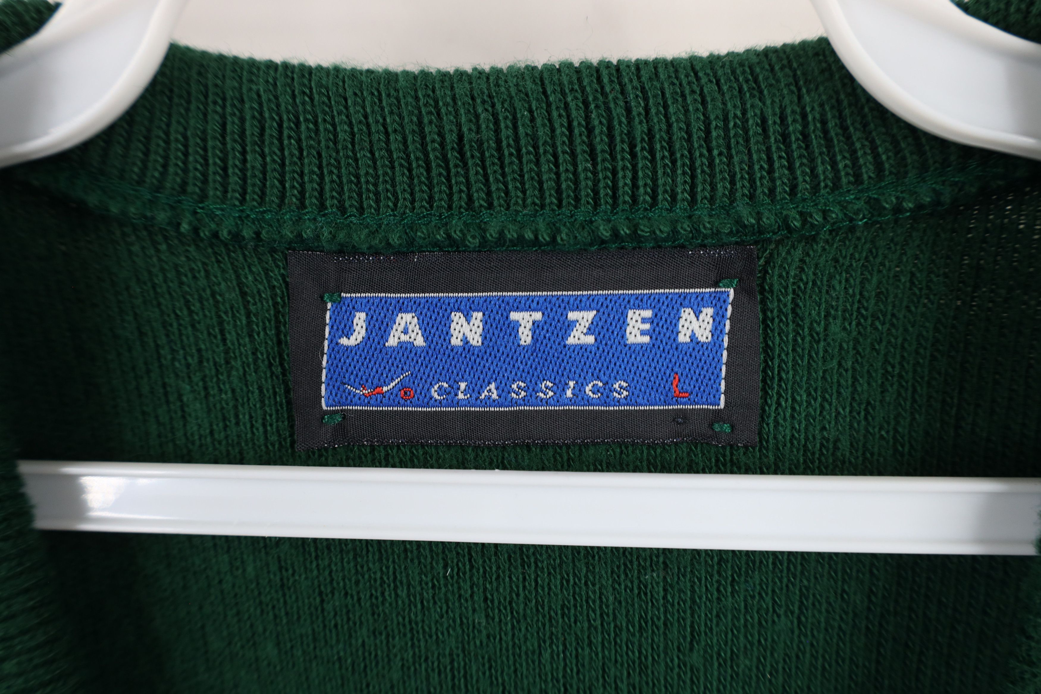 Vintage Vintage 90s Streetwear Knit V-Neck Sweater Vest Green USA Size US L / EU 52-54 / 3 - 4 Thumbnail