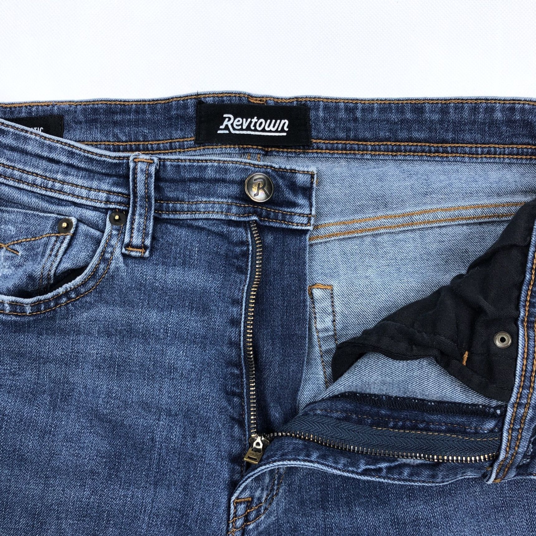 Denime Revtown Decade Denim Automatic Jeans Men 33x32 Dark Wash Straight Fit Size US 33 - 5 Thumbnail