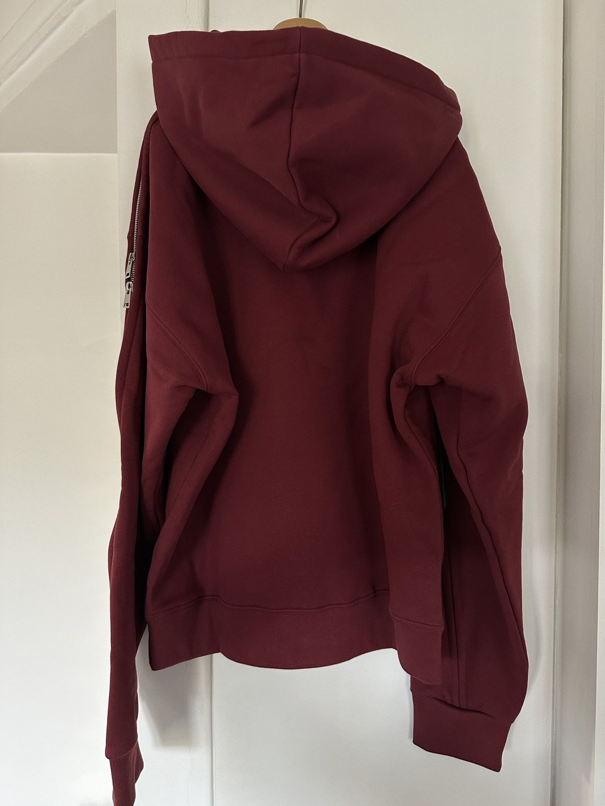 Mugler Mugler burgundy relaxed fit organic cotton fleece hoodie Size US M / EU 48-50 / 2 - 7 Thumbnail