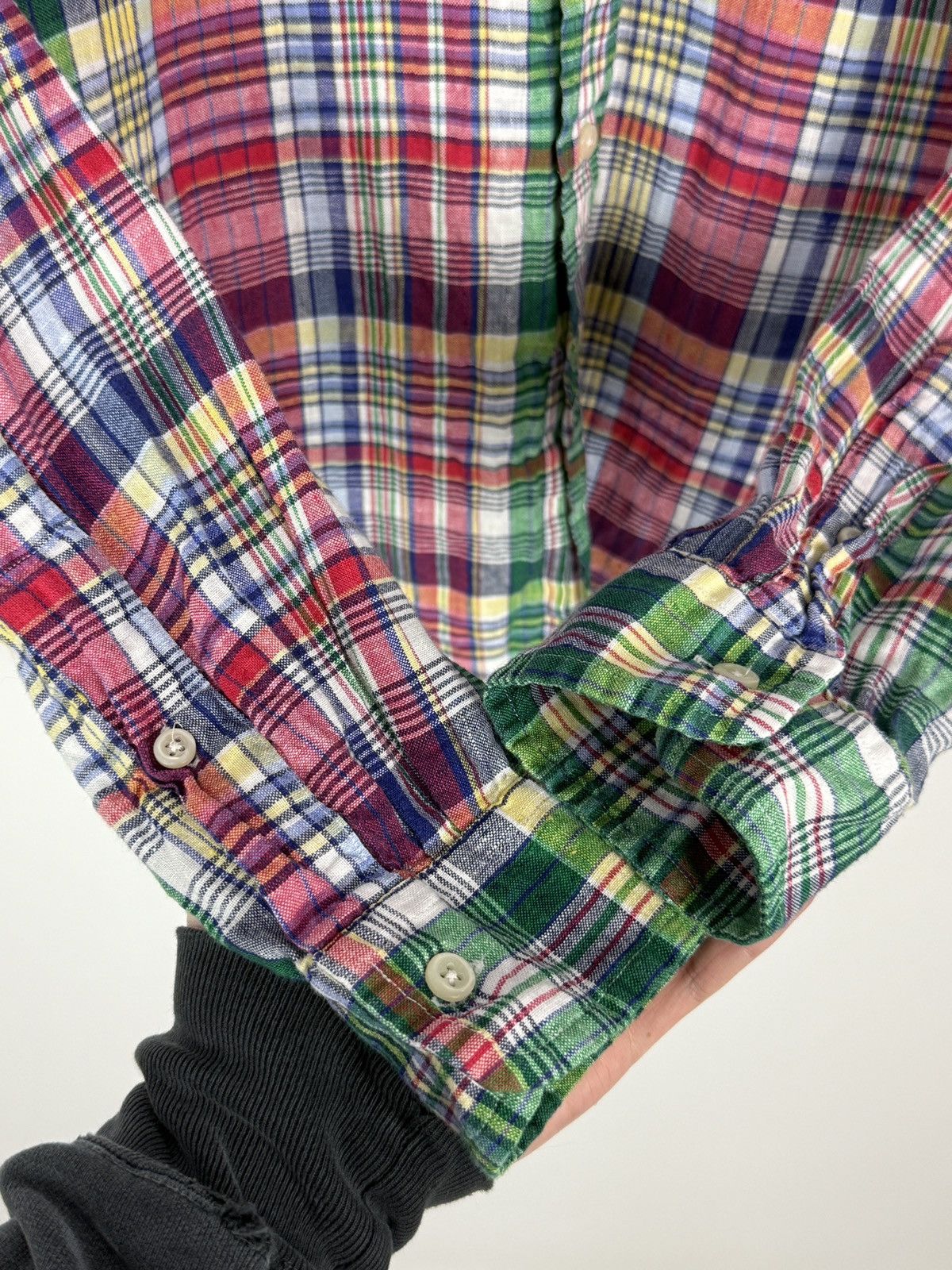Polo Ralph Lauren Polo Ralph Lauren Indian Madras Linen Pocket Butto Up Shirt Size US S / EU 44-46 / 1 - 4 Thumbnail