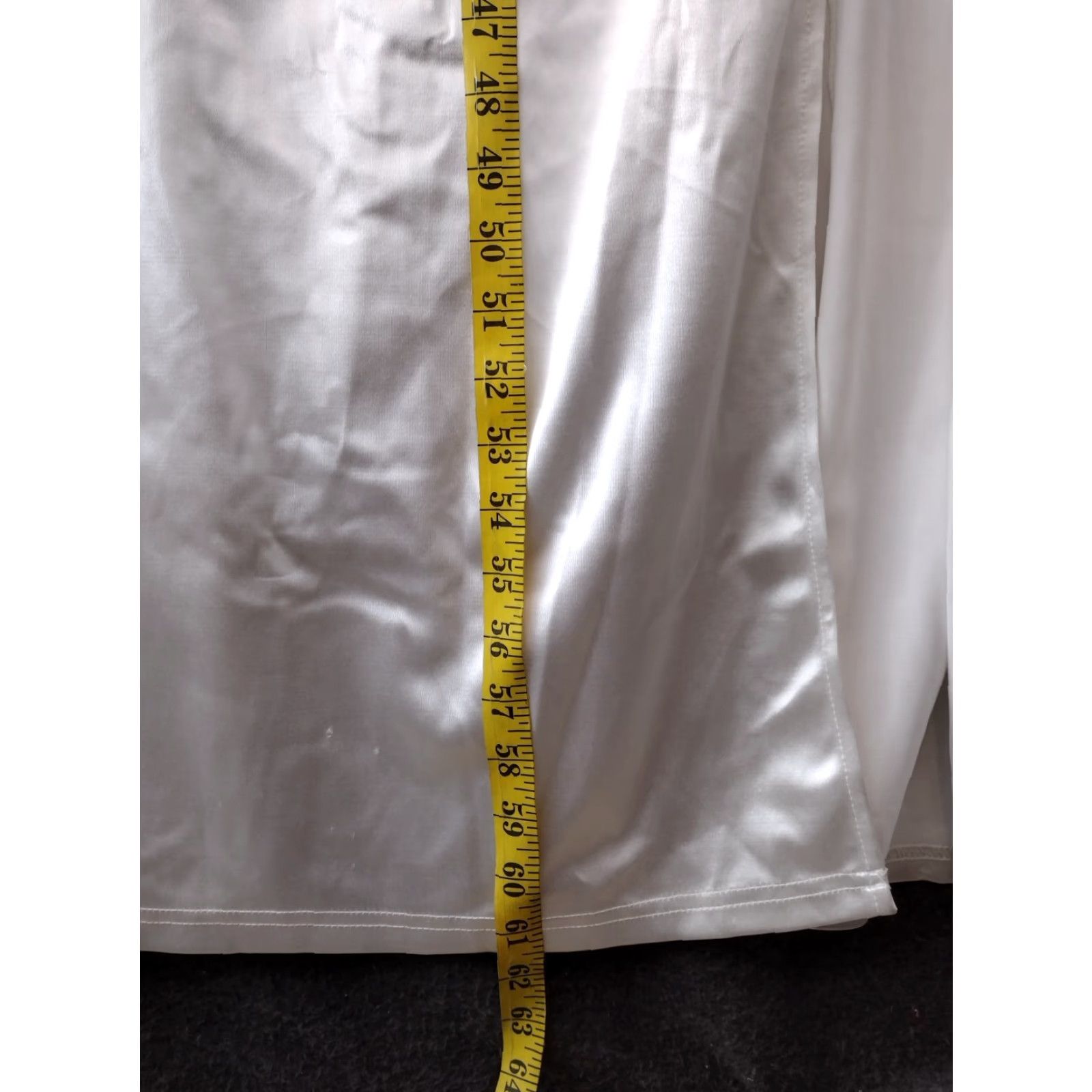 Vintage Women's Formal Maxi Dress XL White Ruched Ruffles Sleeveless Wedding Prom Evening Party Lace Floral Dress XS-XL Size XL / US 12-14 / IT 48-50 - 5 Thumbnail
