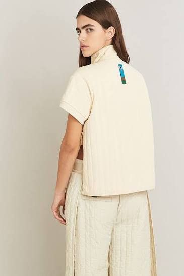 Craig Green Craig Green X Björn Borg Womens Cream Quilted Polo Shirt Size S / US 4 / IT 40 - 4 Thumbnail