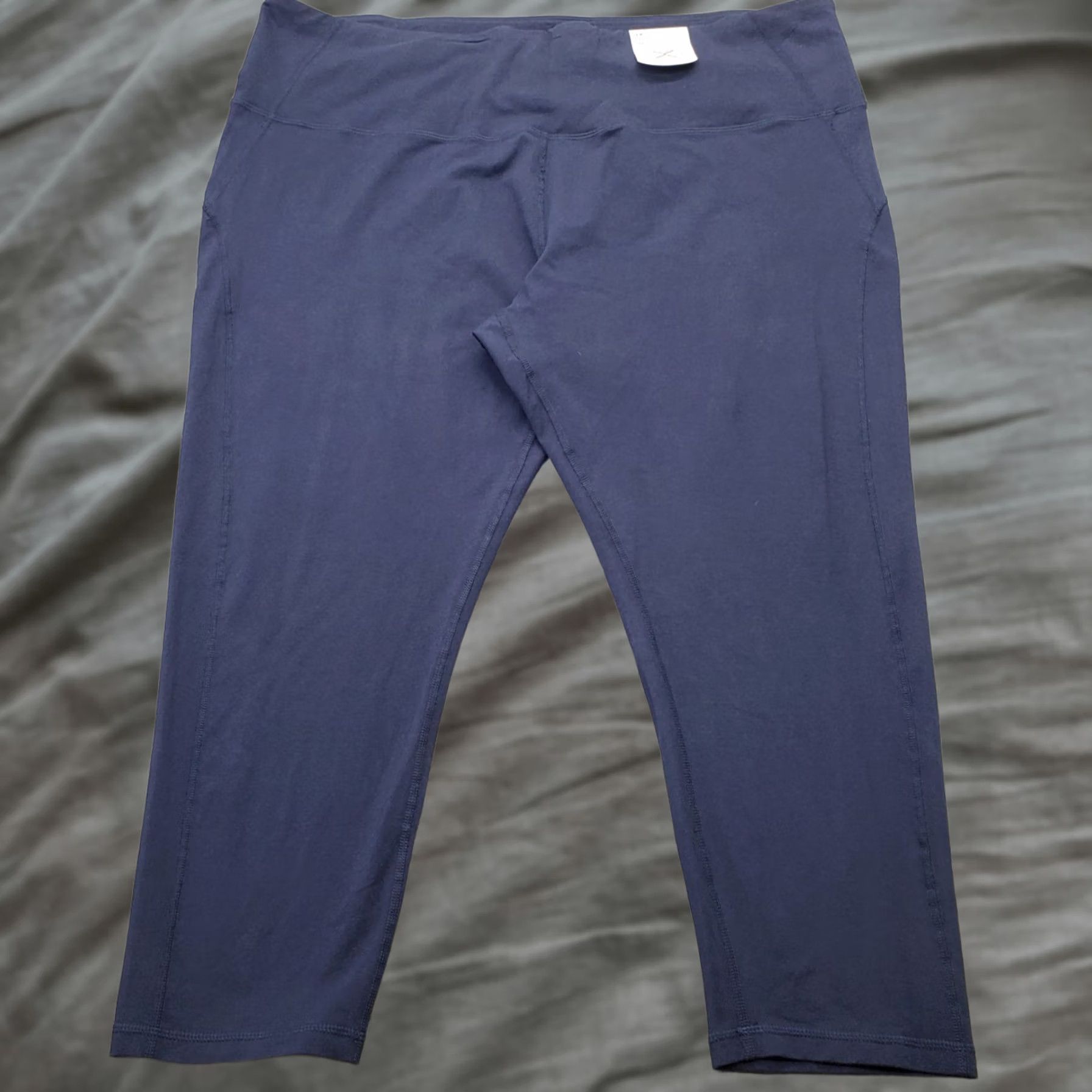 Vintage Xersion Womens 3X Ankle Leggings Navy Stretch Quick-Dry High Waist Size 40" / US 18 - 1 Thumbnail