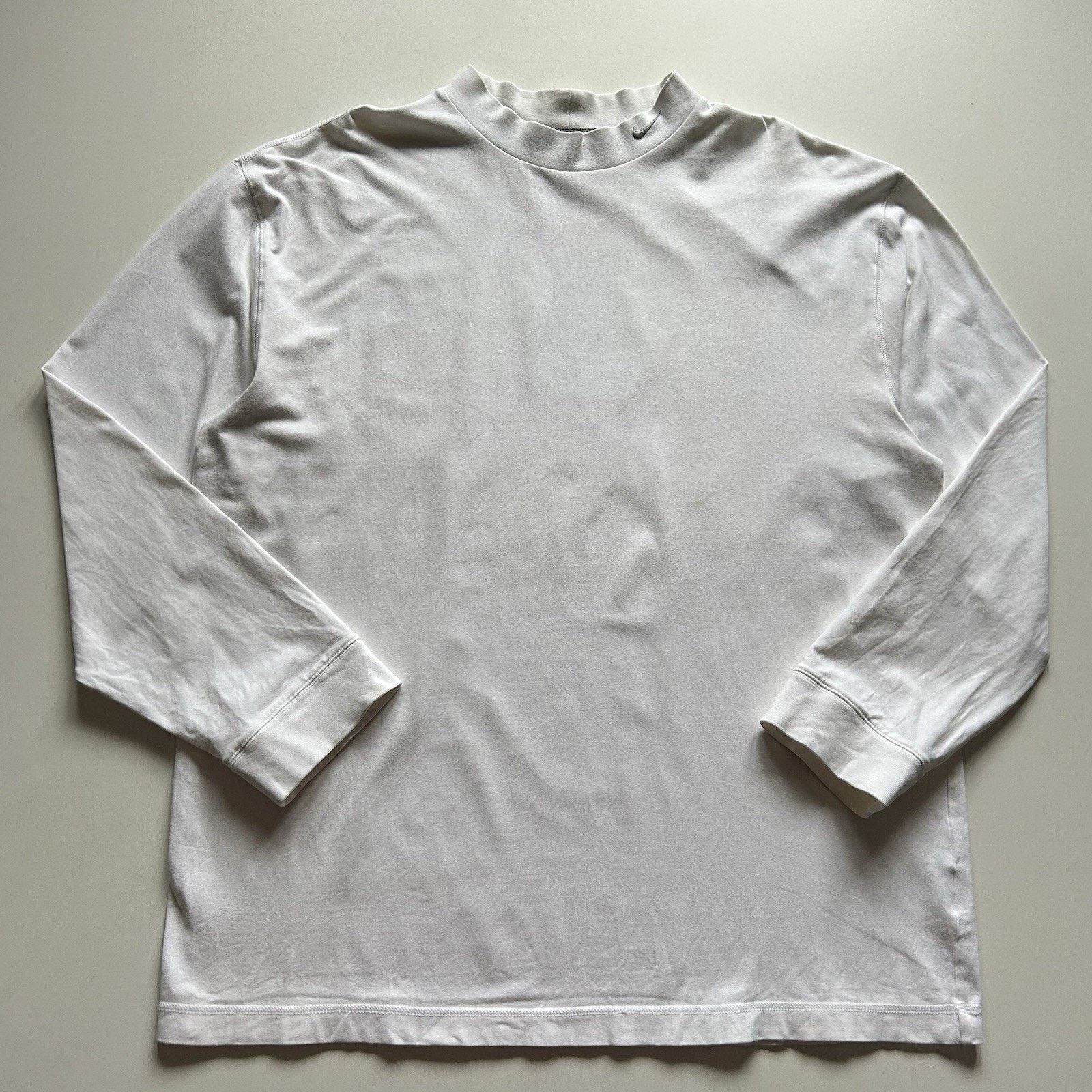 Nike × Vintage Vintage Nike Shirt XXL White Y2K Long Sleeve Mock Neck Golf Size US XXL / EU 58 / 5 - 1 Thumbnail