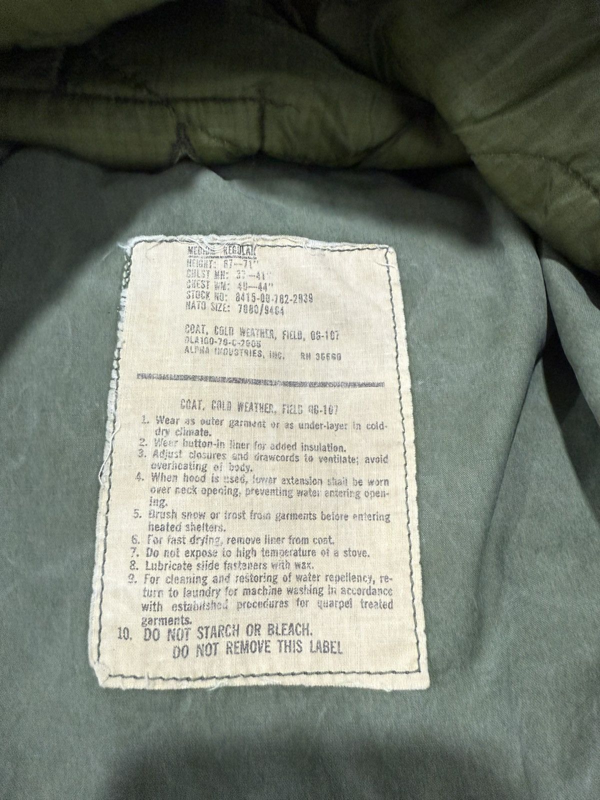 Buzz Rickson's VINTAGE M65 FIELD JACKET ROBERT DE NIRO STYLE TAXI DRIVER Size US M / EU 48-50 / 2 - 12 Thumbnail