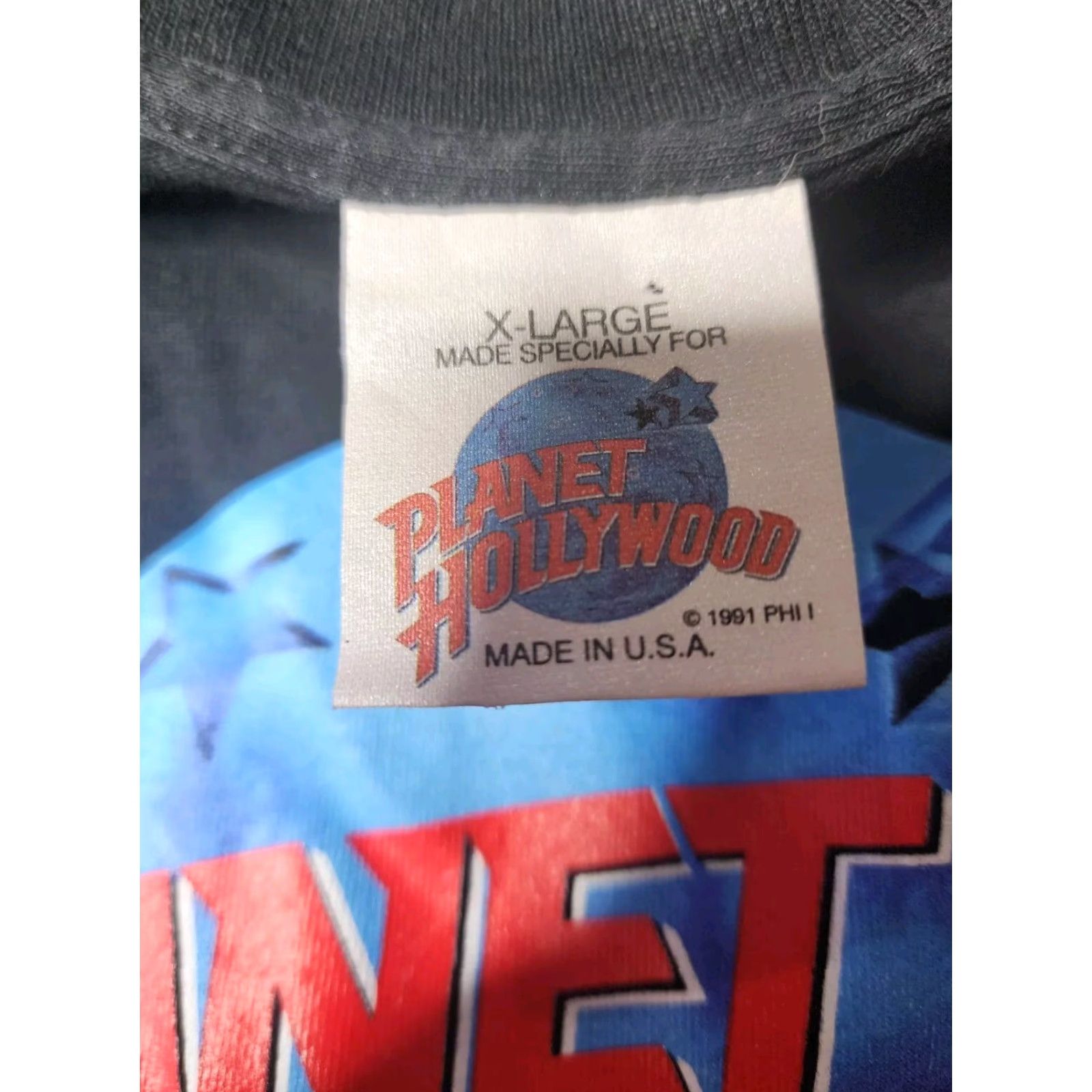 Planet Hollywood VINTAGE Planet Hollywood Nassau Bahamas Logo T Shirt Mens XL Black Cotton Crew Neck Short Sleeve USA USA Theme Planet Hollywood Logo 90s Baseball? Size US XL / EU 56 / 4 - 4 Thumbnail
