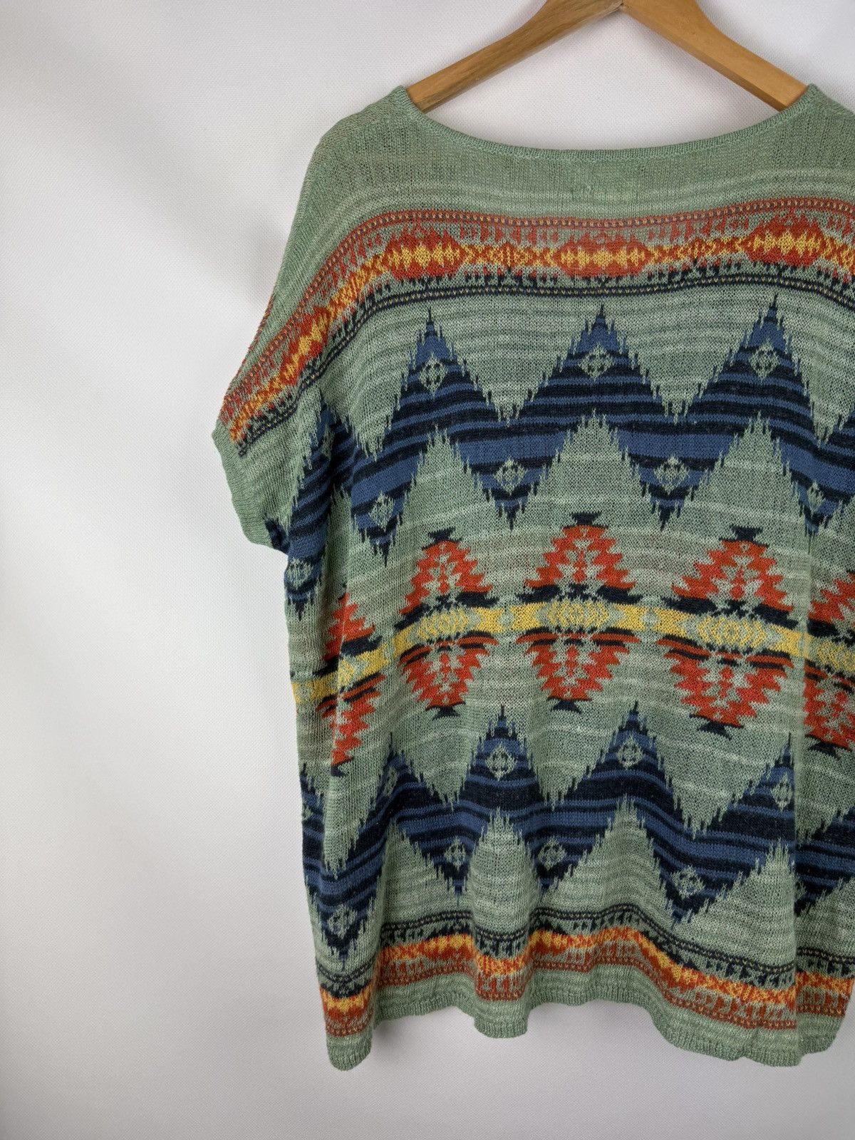 Denim & Supply Ralph Lauren Ralph Lauren Aztec Southwest Pattern Short Sleeve Sweater Size XS / US 0-2 / IT 36-38 - 14 Thumbnail