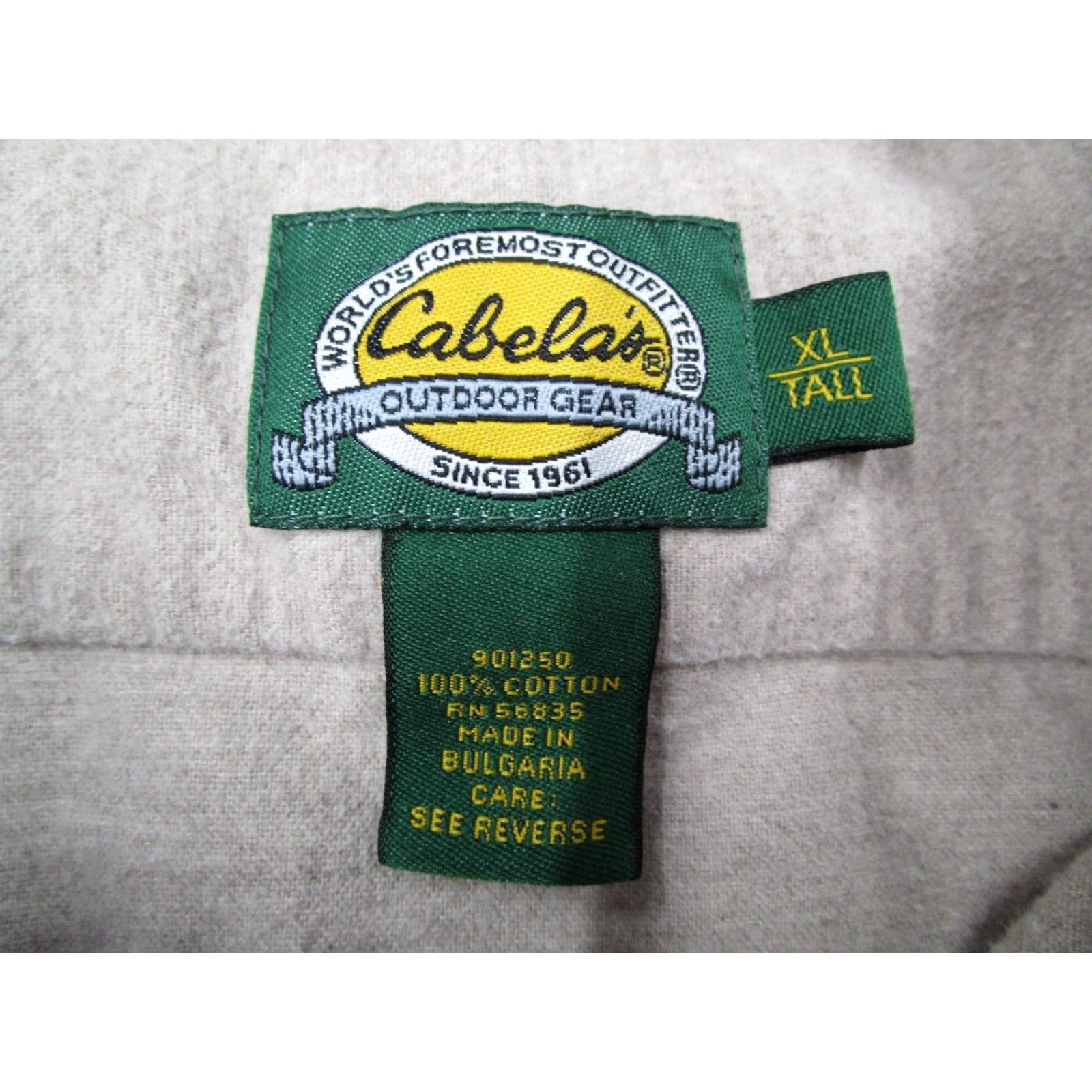 Vintage Cabela's Shirt Mens XL Tall Beige Soft Trail Flannel Button-Up Workwear Size US XL / EU 56 / 4 - 3 Thumbnail