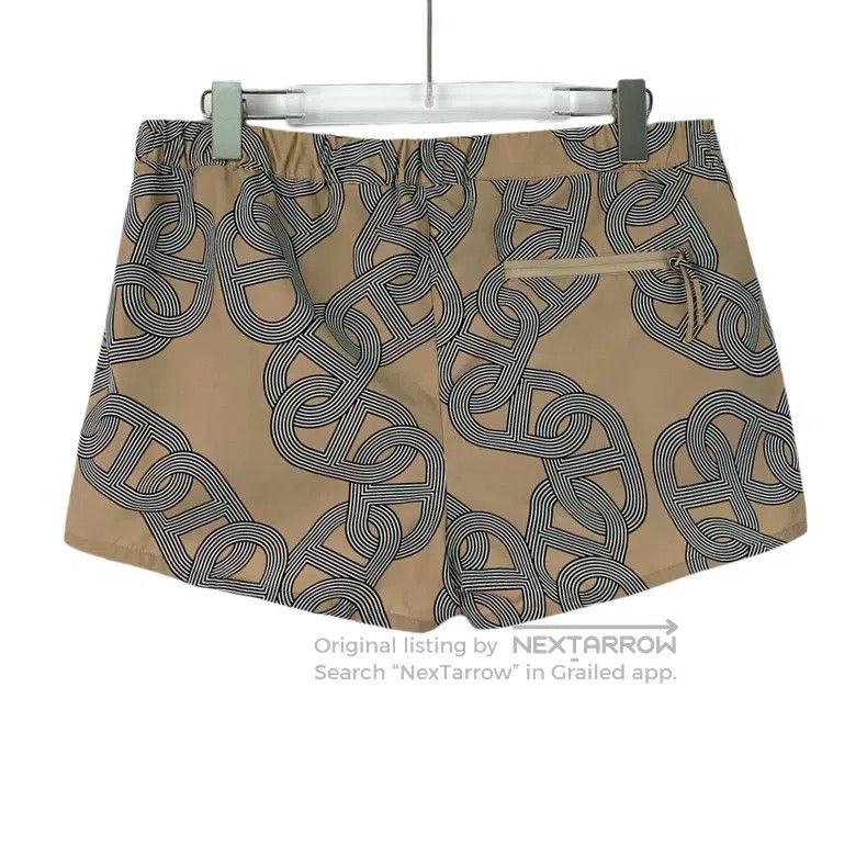 Hermes Hermes Brown chain lock buckle print drawstring casual sho Size 25" / US 0 / IT 36 - 2 Thumbnail