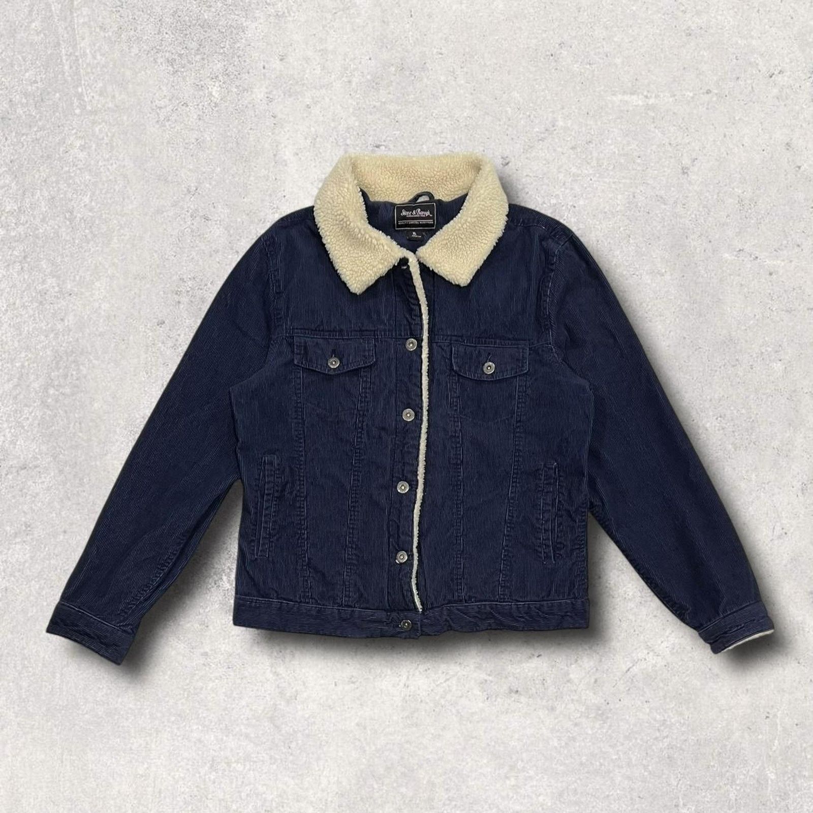 Levi's Steve & Barry’s Blue Corduroy Sherpa Collar Trucker Jacket Size US XL / EU 56 / 4 - 1 Thumbnail