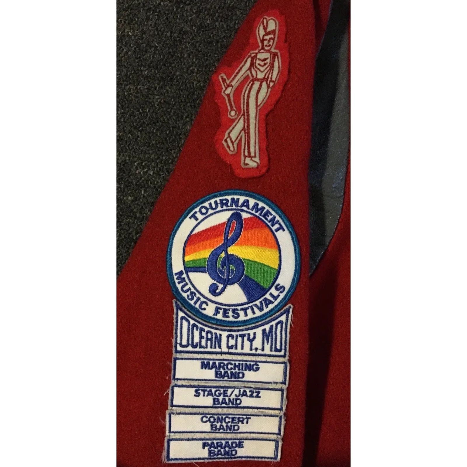 Vintage VINTAGE Varsity Jacket S Red 80s 90s Band Letterman Wool USA Chain Stitch Men Small College Football Basketball Grunge School Track Team Bomber Combo Size US S / EU 44-46 / 1 - 5 Thumbnail