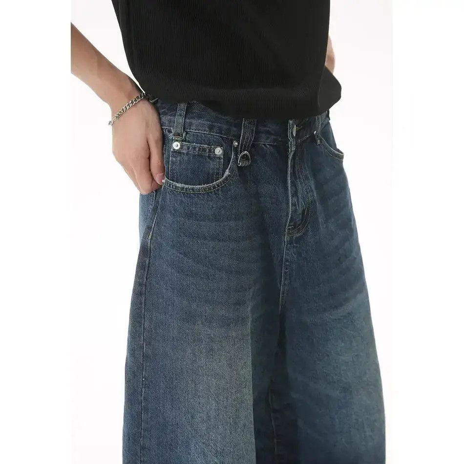Japanese Brand Retro loose wide leg flared denim shorts Size US 32 / EU 48 - 3 Thumbnail