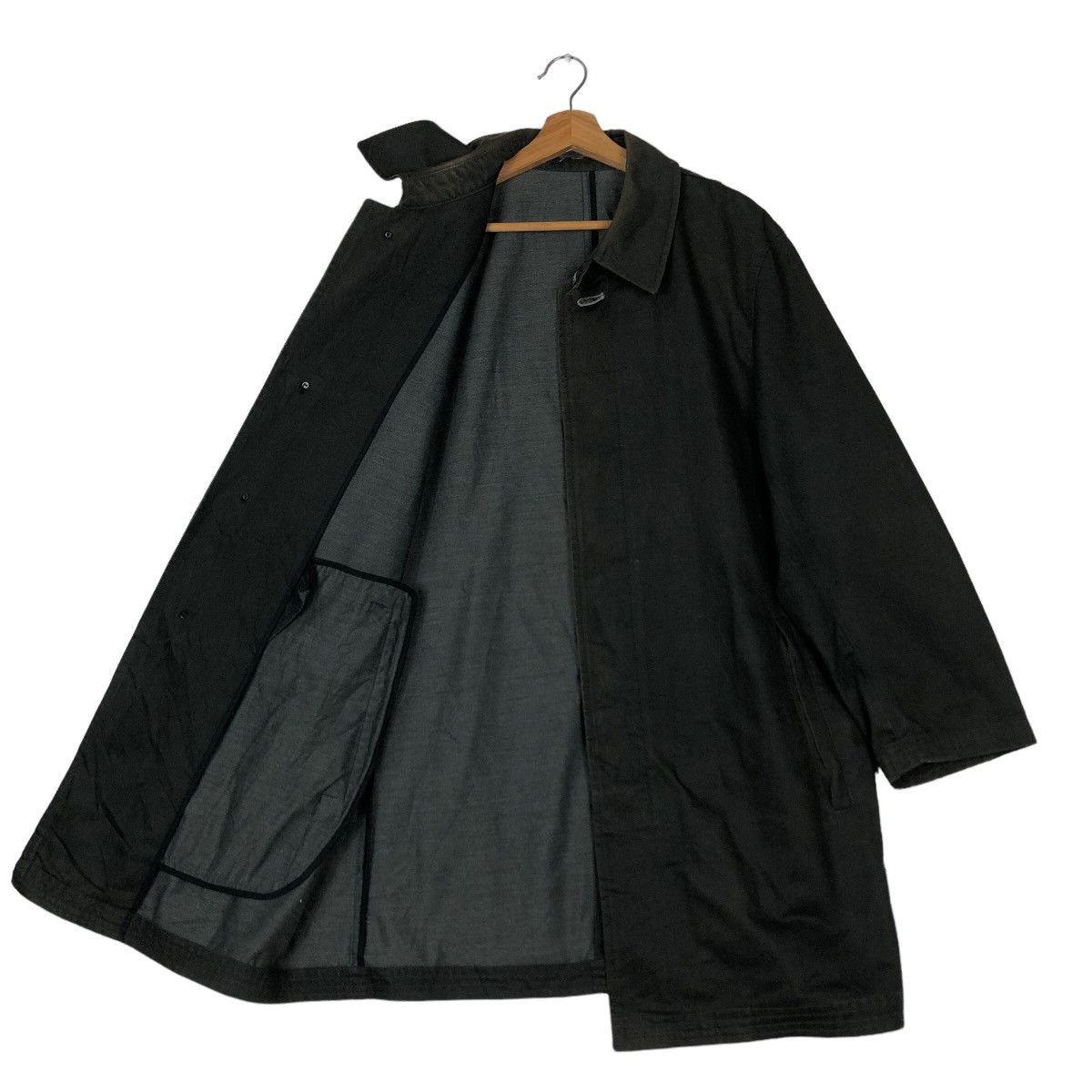 Issey Miyake 🔥Vintage Long Jacket Rich Black Junmen Japan Made Size US L / EU 52-54 / 3 - 9 Thumbnail