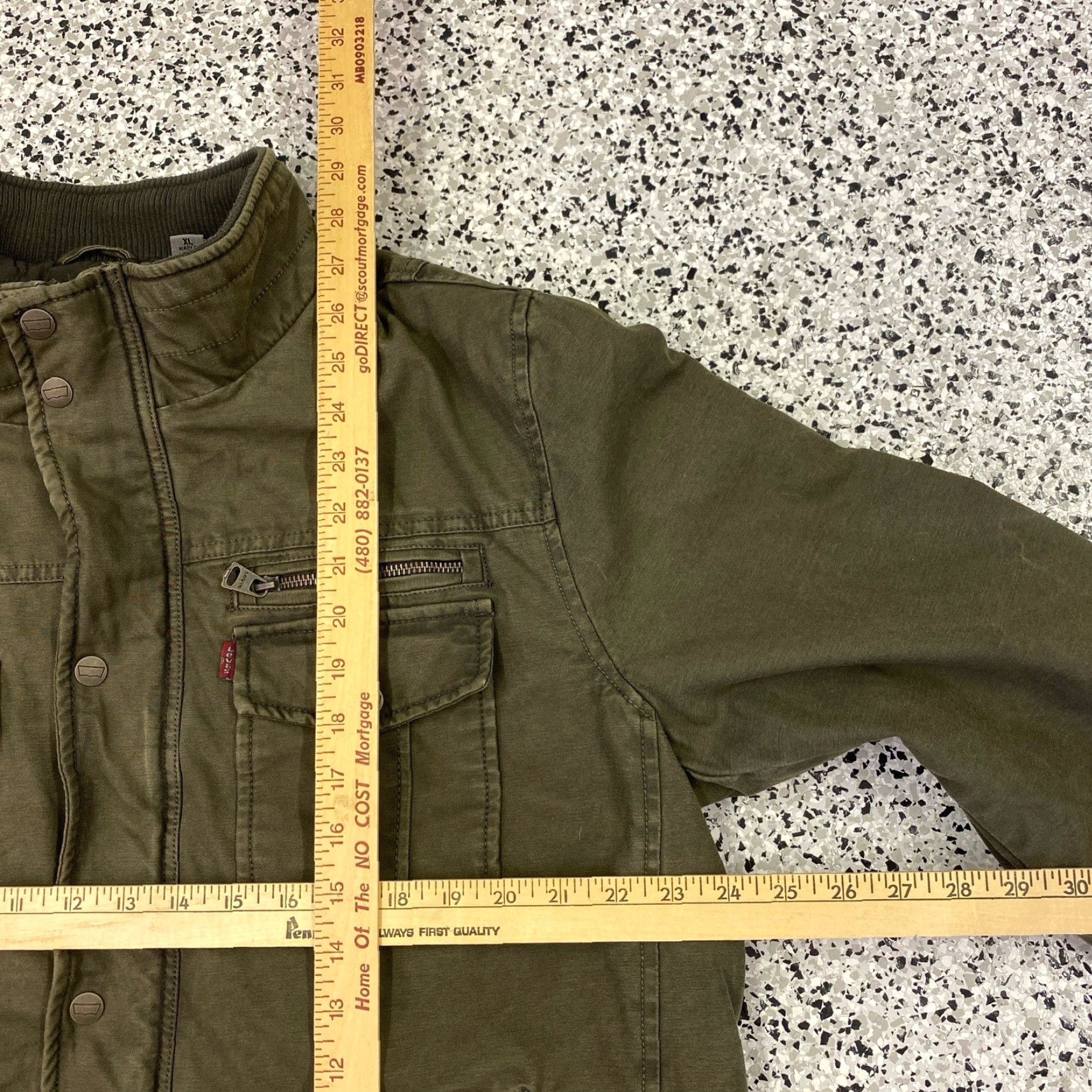 Levi's VINTAGE Levi's Jacket Green Coat Mens XL Rock Military Jacket green 80s 90s? Size US XL / EU 56 / 4 - 2 Thumbnail