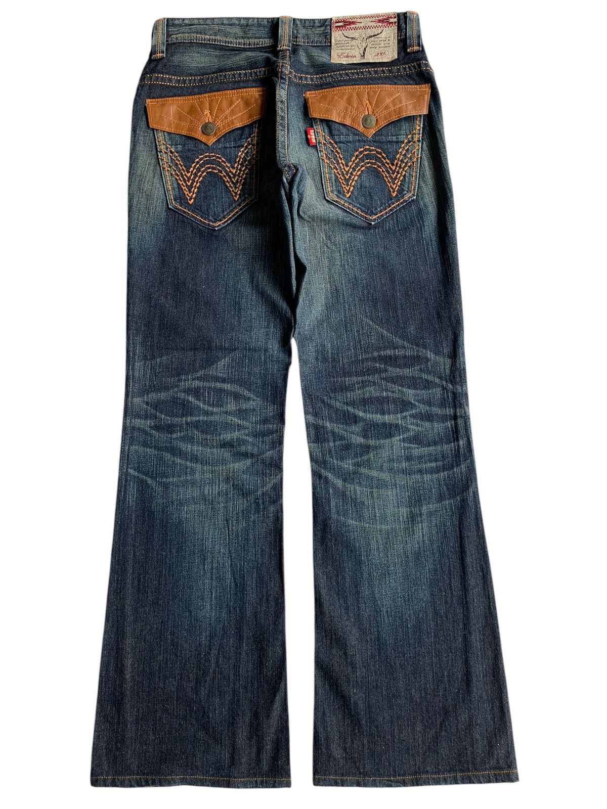 Tornado Mart FLARE💥 EDWIN XV NAVAJO HIPPIES STYLE MUDMAX RUSTY DENIM🎌☠️ Size US 32 / EU 48 - 4 Thumbnail