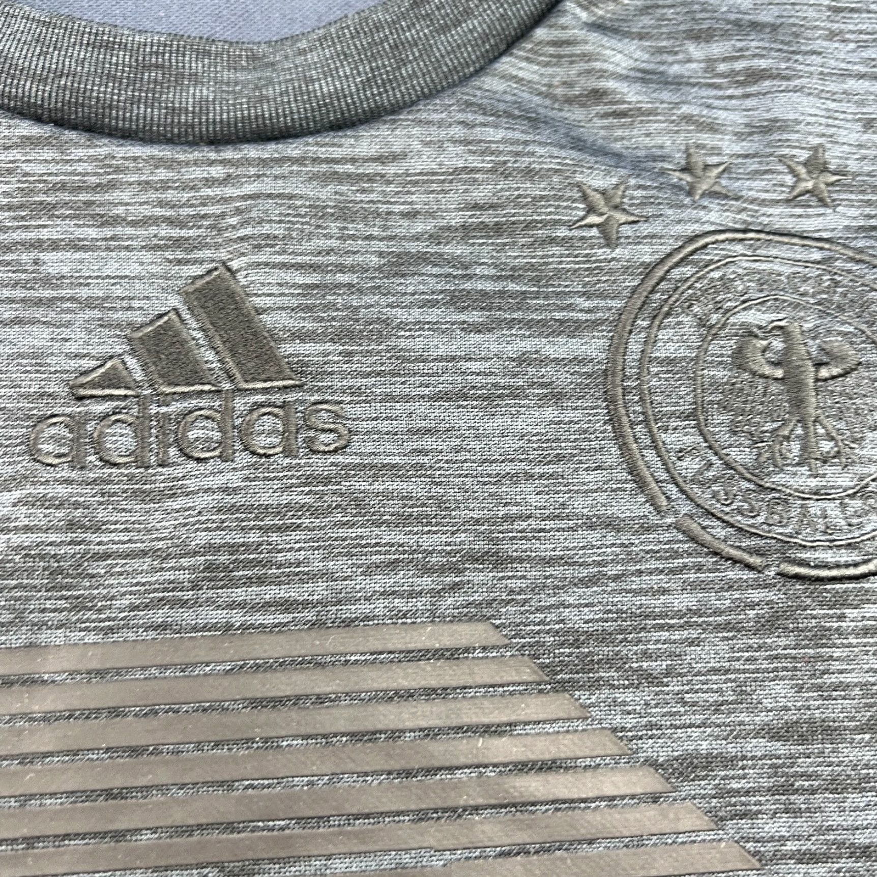 Adidas adidas Germany Mercedes Benz Football Jersey Mens M Gray CW1372 Shirts Subbrand Jersey Athletic Short Sleeve Moisture Wicking Quick Dry Mens Size US M / EU 48-50 / 2 - 7 Thumbnail