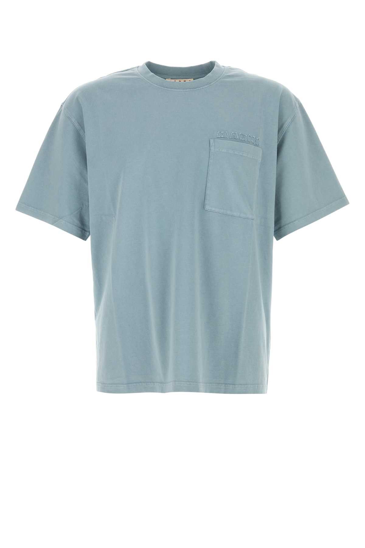 Marni Powder Blue Cotton T-Shirt Size US M / EU 48-50 / 2 - 1 Thumbnail
