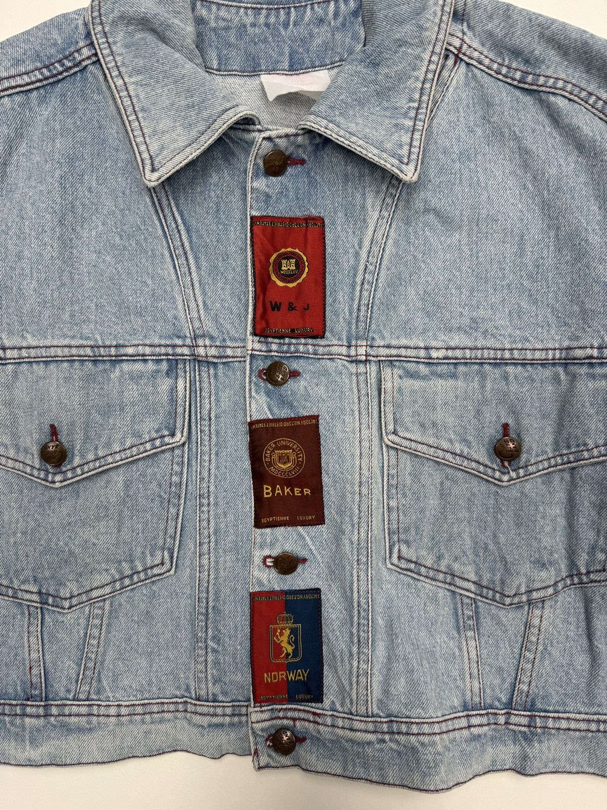 Other Vintage Italian Denim Jacket Rare Patchwork Details boxy cut Size US L / EU 52-54 / 3 - 3 Thumbnail