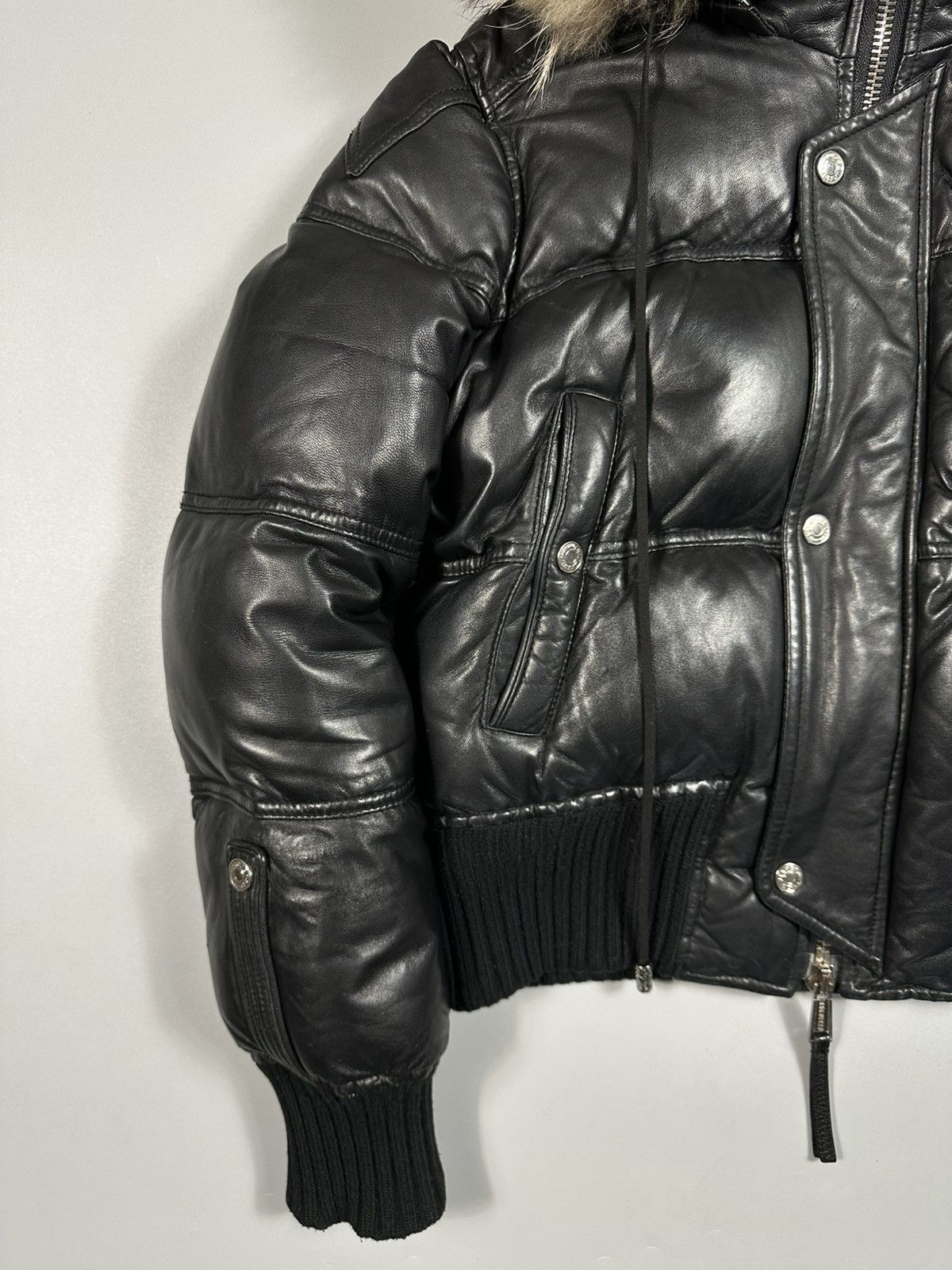 Dsquared2 F/W2008 Dsquared2 Leather Hooded Fur Bomber Down Jacket Size M / US 6-8 / IT 42-44 - 6 Thumbnail
