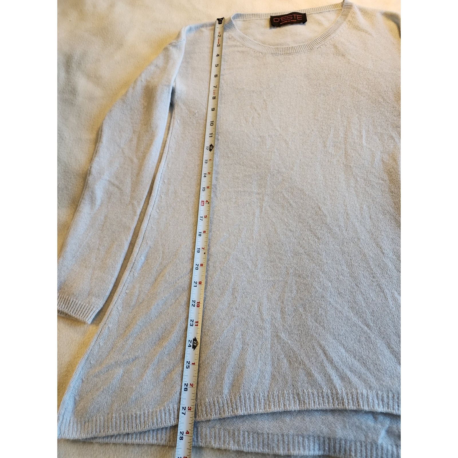 Other D'Este Made in Italy Medium 100% Cashmere Ice Blue Sweater Size M / US 6-8 / IT 42-44 - 6 Thumbnail