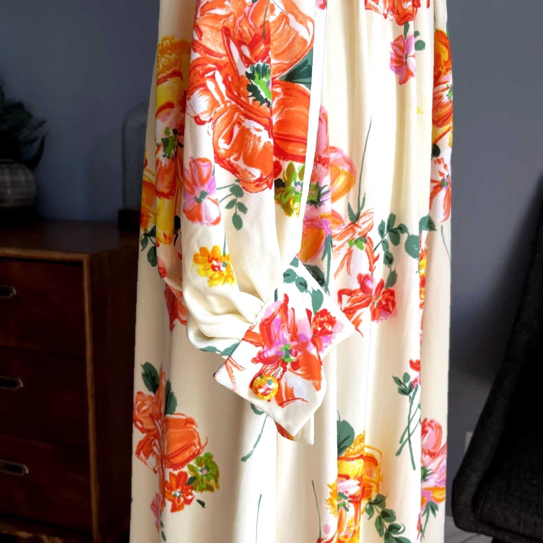 Vintage VINTAGE 70’s Merry Mary Fabric Floral Long Maxi Dress Cottagecore Prairie M Dress Size M / US 6-8 / IT 42-44 - 6 Thumbnail