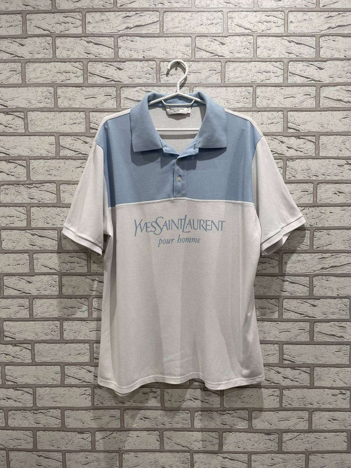 Yves Saint Laurent YSL Yves Saint Laurent Big Logo Polo T Shirt Tee Size US XL / EU 56 / 4 - 13 Thumbnail