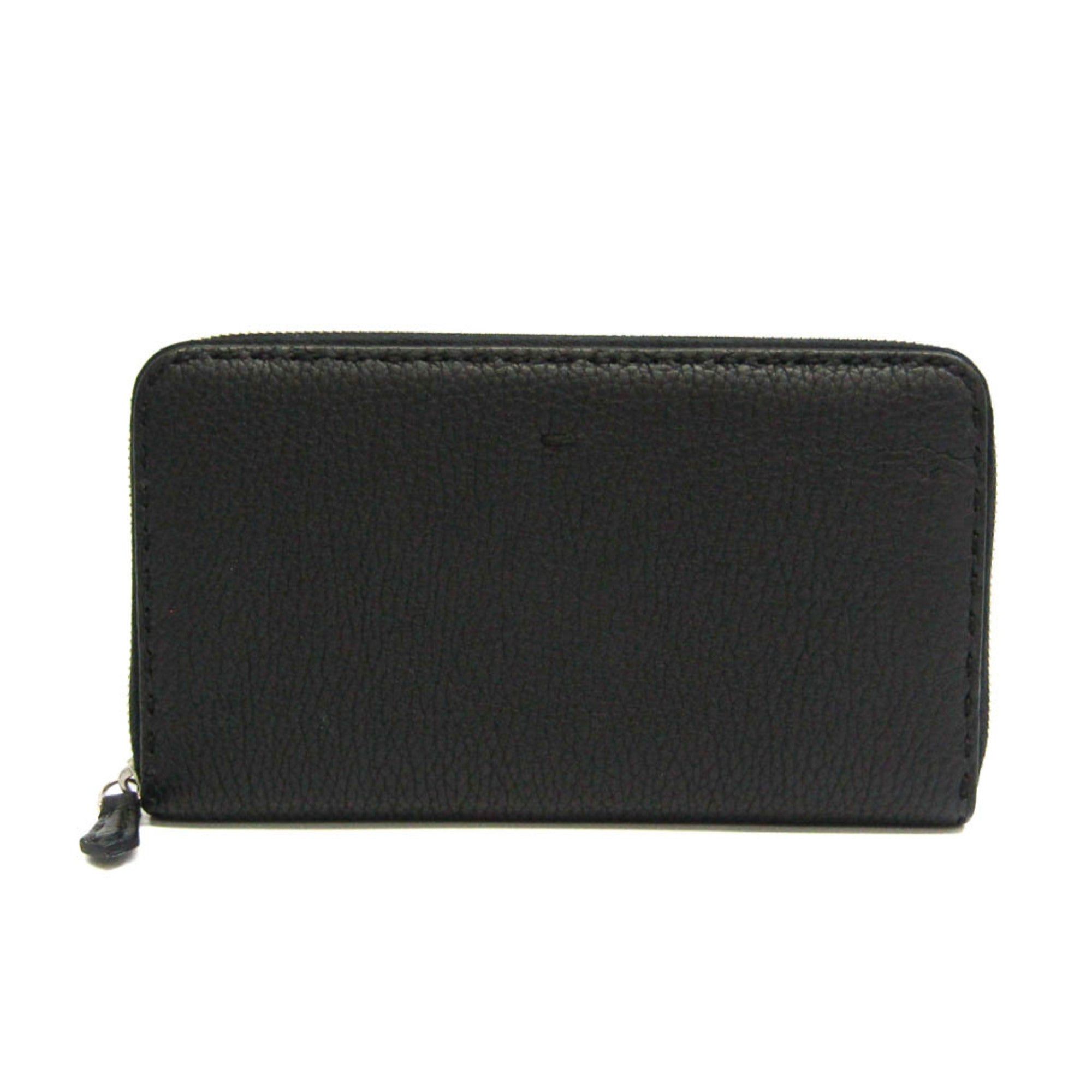 image of Fendi Selleria 7M0198 Ndu 169 7032 Men's Leather Long Wallet [Bi-Fold] Black