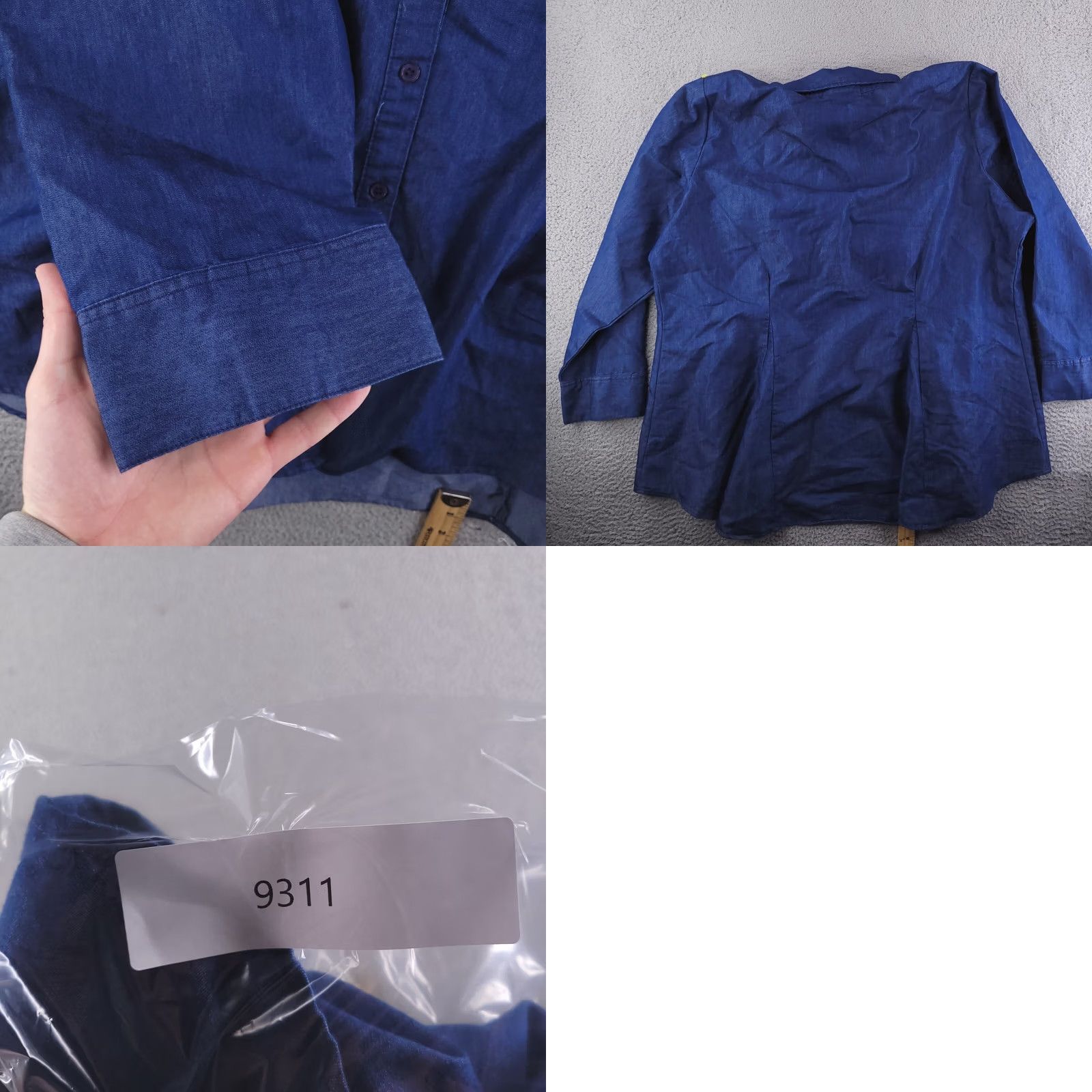 Vintage Ashley Stewart Shirt Womens Plus 26 Blue Denim Chambray Long Sleeve Button-Up Size 4XL / US 24-26 - 8 Thumbnail