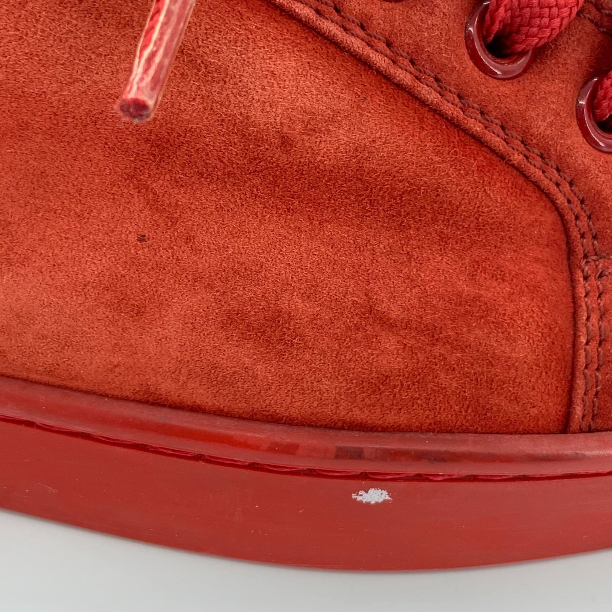 Christian Louboutin Christian Louboutin Red Studded Lace-Up Sneakers (Size 39.5) Size US 9.5 / IT 39.5 - 4 Thumbnail
