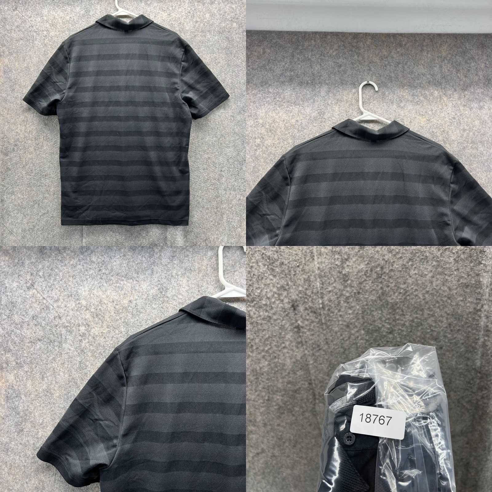 Adidas Adidas Polo Shirt Men Large Black Striped Polyester Two Color Golf Shirt Polo Athletic Casual Size US L / EU 52-54 / 3 - 9 Thumbnail