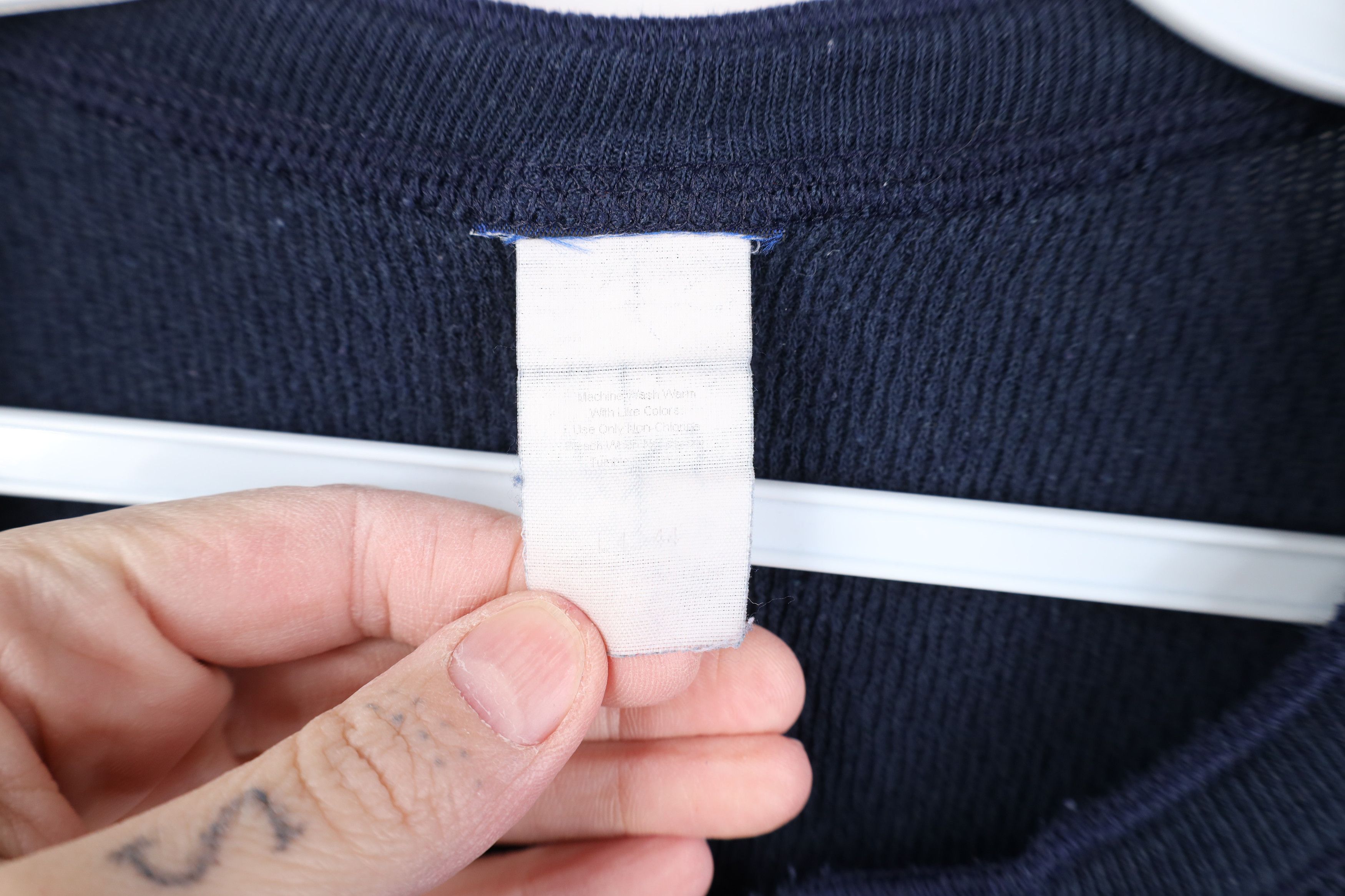Vintage Vintage 90s Streetwear Waffle Knit Henley T-Shirt Blue Size US L / EU 52-54 / 3 - 5 Thumbnail
