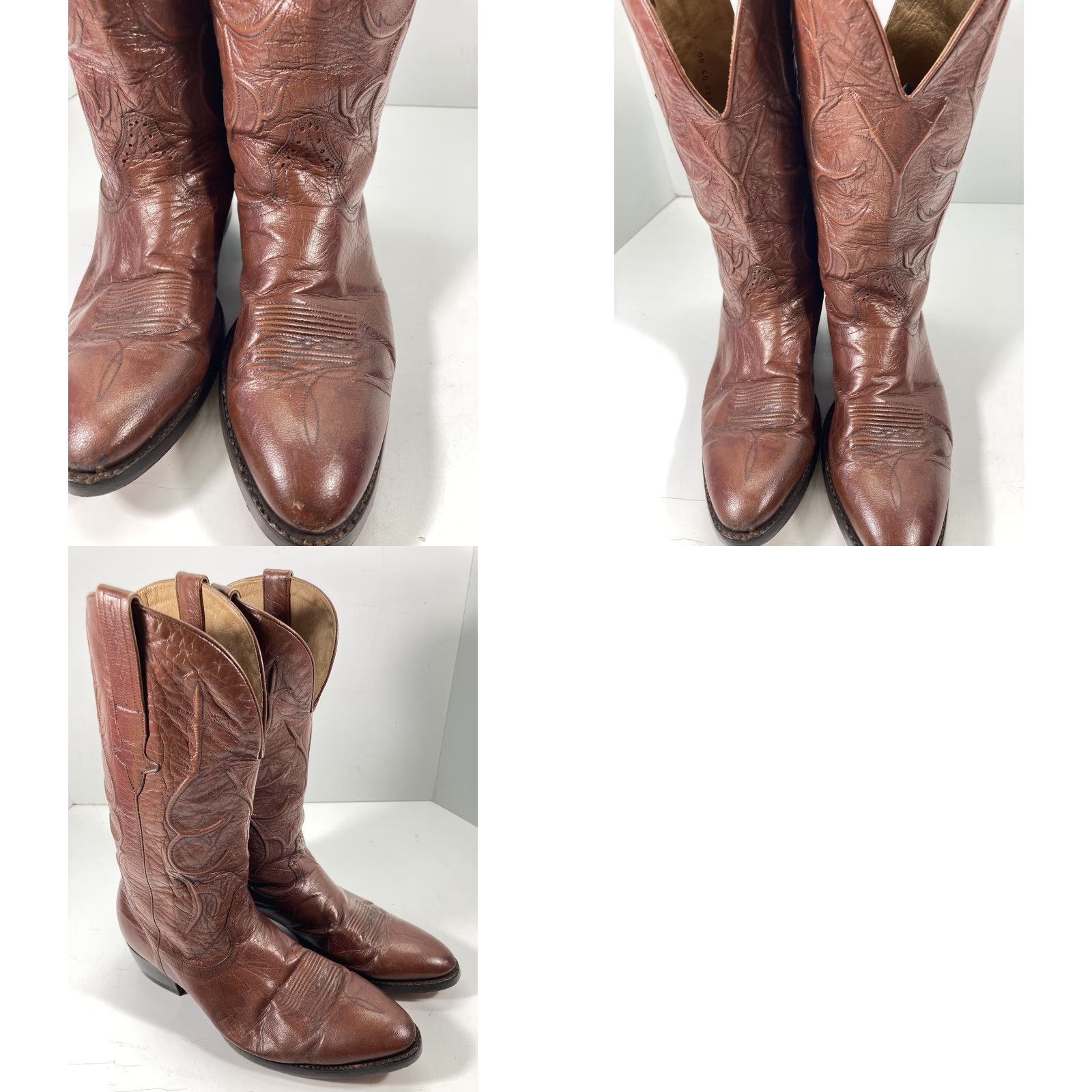 Vintage VINTAGE Chris Romero Boots Men Sz 9 D Brown Leather Pointed Toe New Heels Soles Western Leather Mens Size US 9 / EU 42 - 11 Thumbnail