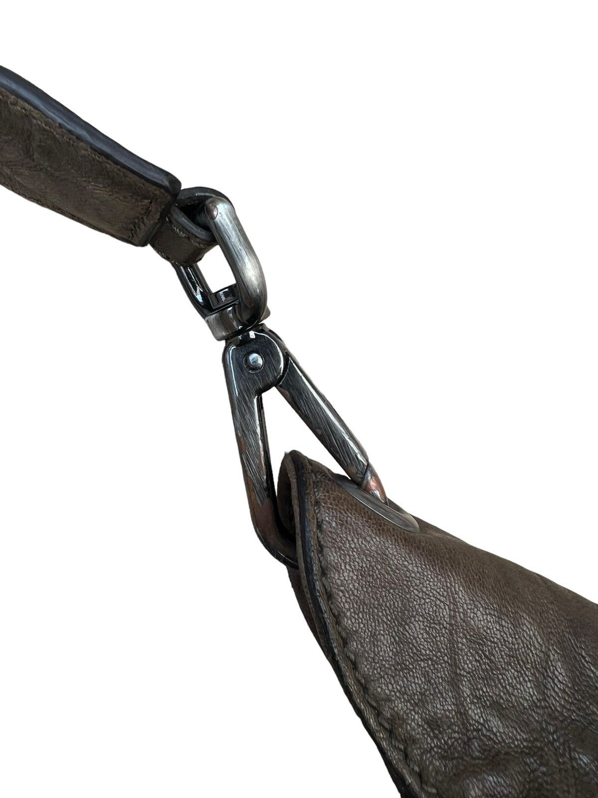 Leather Vintage MaxMara Made in Italy Patina Leather Hobo Bag Size ONE SIZE - 11 Thumbnail